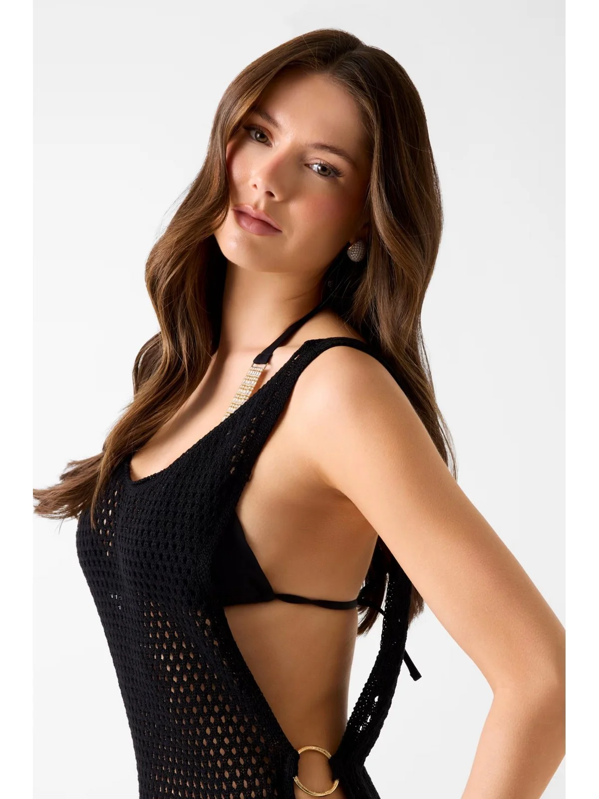 GUESS BEACHWEAR Abito Donna LUNA SLEEVELESS SHORT DRESS E6GK09 Z5632 JBLK Jet Black A996 - Image 5