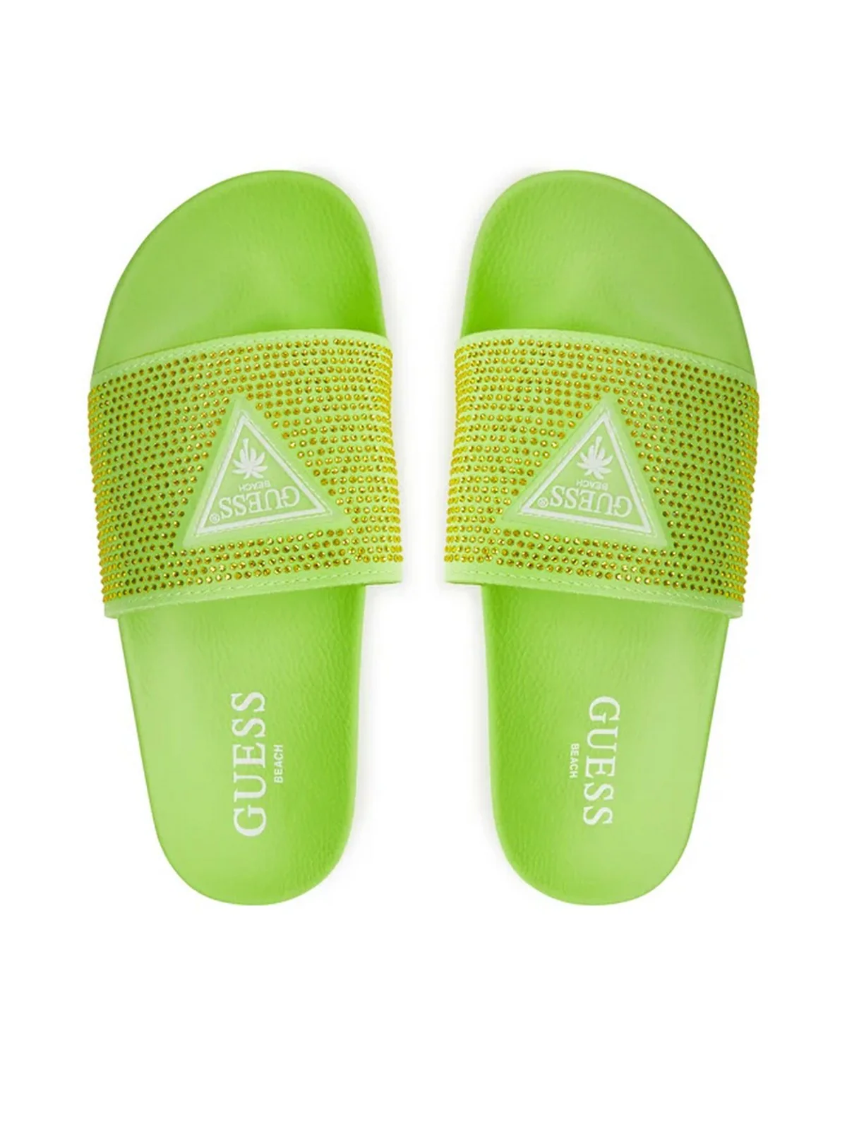 GUESS BEACHWEAR Ciabatta Donna Beach Slippers Stras E4GZ25 BB00F G8V3 Verde - Image 3