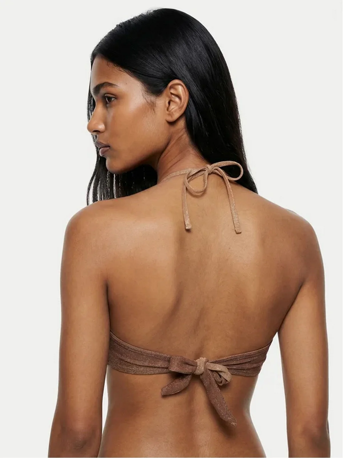 GUESS BEACHWEAR Costume da bagno Donna IRIS BANDEAU BRA E6GJ12 KF600 PMJQ BROWN SHADE AOP - Image 3