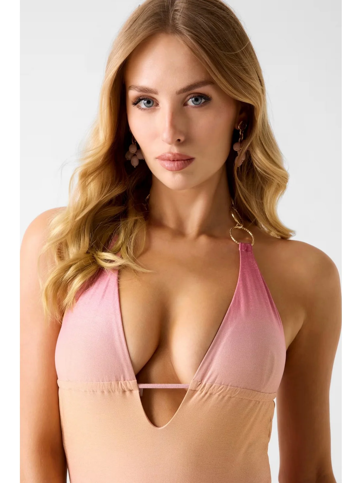 GUESS BEACHWEAR Costume da bagno Donna IRIS HALTER ONE PIECE SWIMSUIT E6GJ13 KF600 PMJP PINK SHADE AOP - Image 5