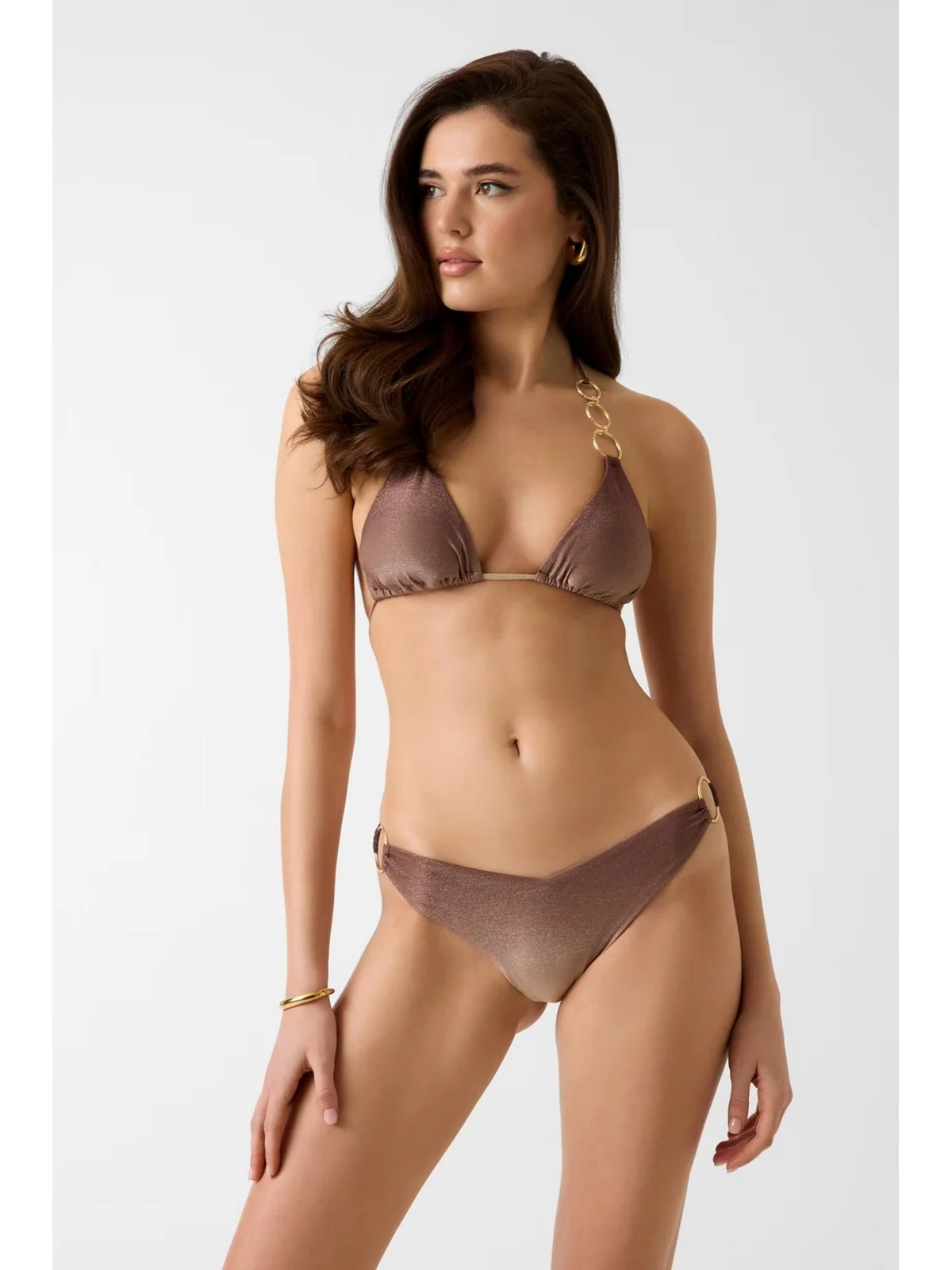 GUESS BEACHWEAR Costume da bagno Donna IRIS REM PADDING TRIANGLE BRA E6GJ11 KF600 PMJQ BROWN SHADE AOP - Image 2