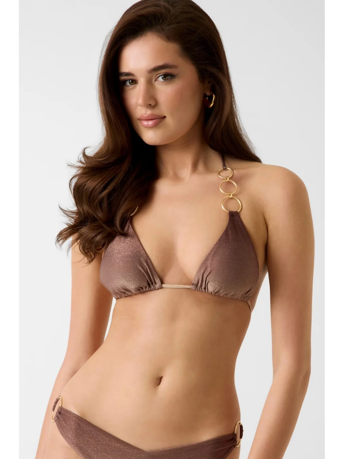 GUESS BEACHWEAR Costume da bagno Donna IRIS REM PADDING TRIANGLE BRA E6GJ11 KF600 PMJQ BROWN SHADE AOP - Image 5