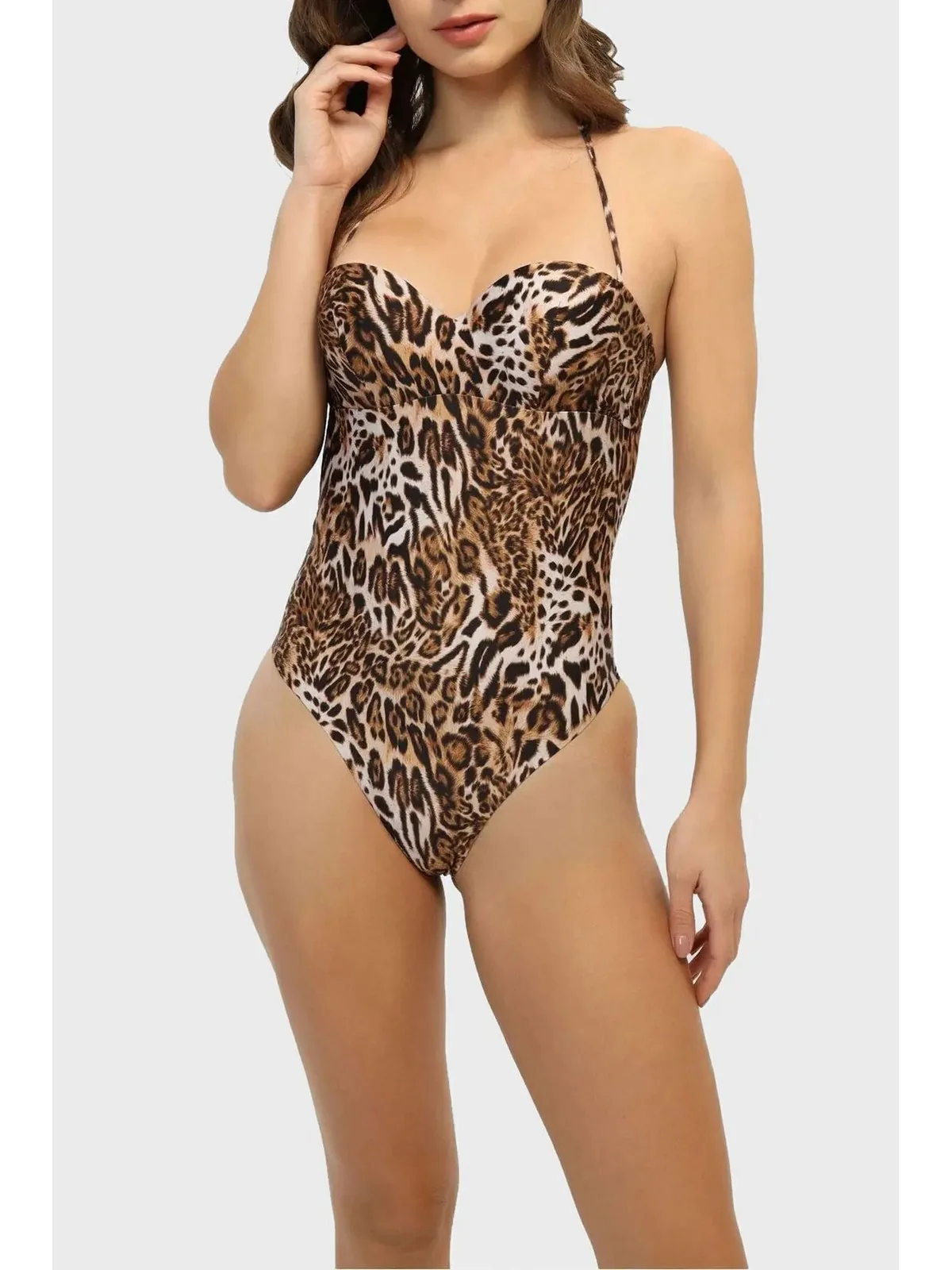 GUESS BEACHWEAR Costume da bagno Donna One Piece Bandeau E4GJ26 MC04R P122 Beige - Image 4