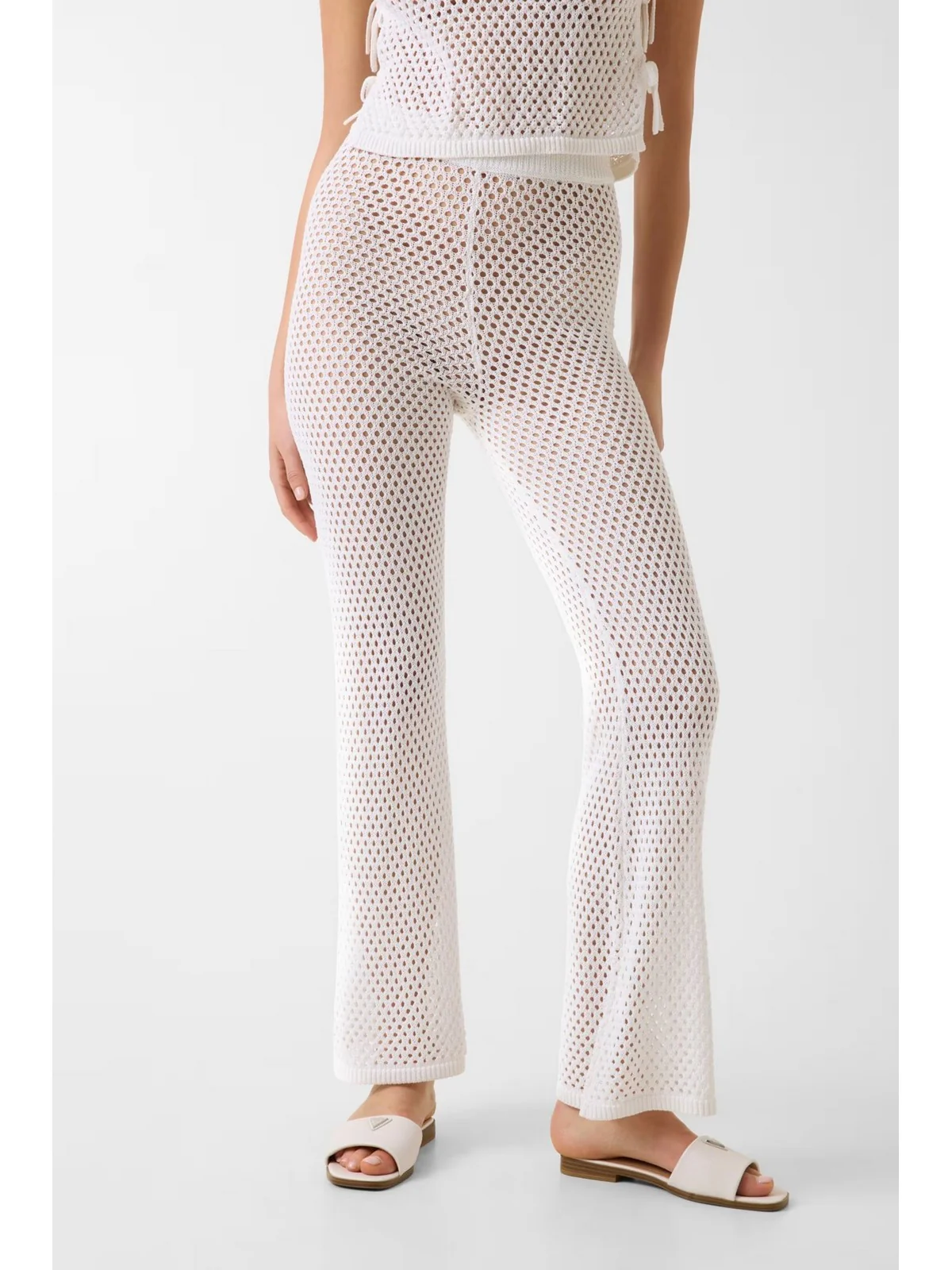 GUESS BEACHWEAR Pantalone Donna LUNA PANT SWRT E6GB05 Z5632 G1CR PALE PEARL - Image 2
