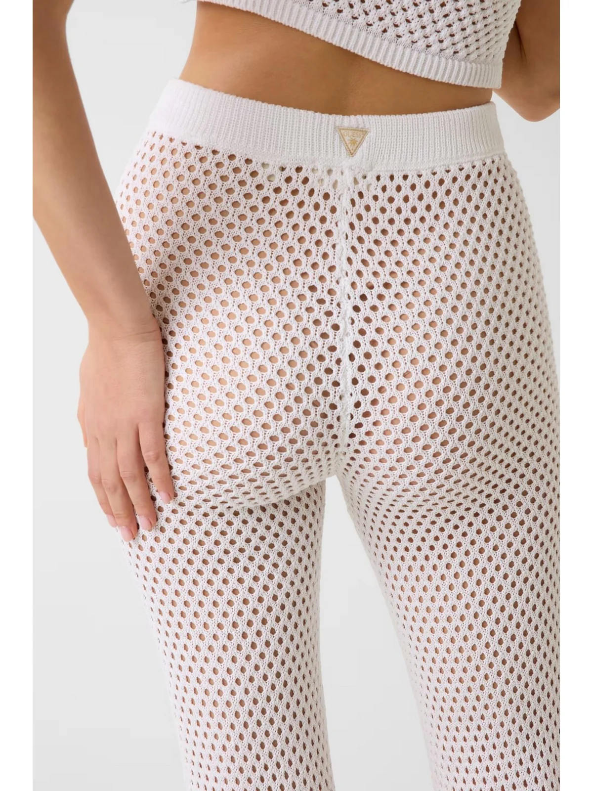 GUESS BEACHWEAR Pantalone Donna LUNA PANT SWRT E6GB05 Z5632 G1CR PALE PEARL - Image 5