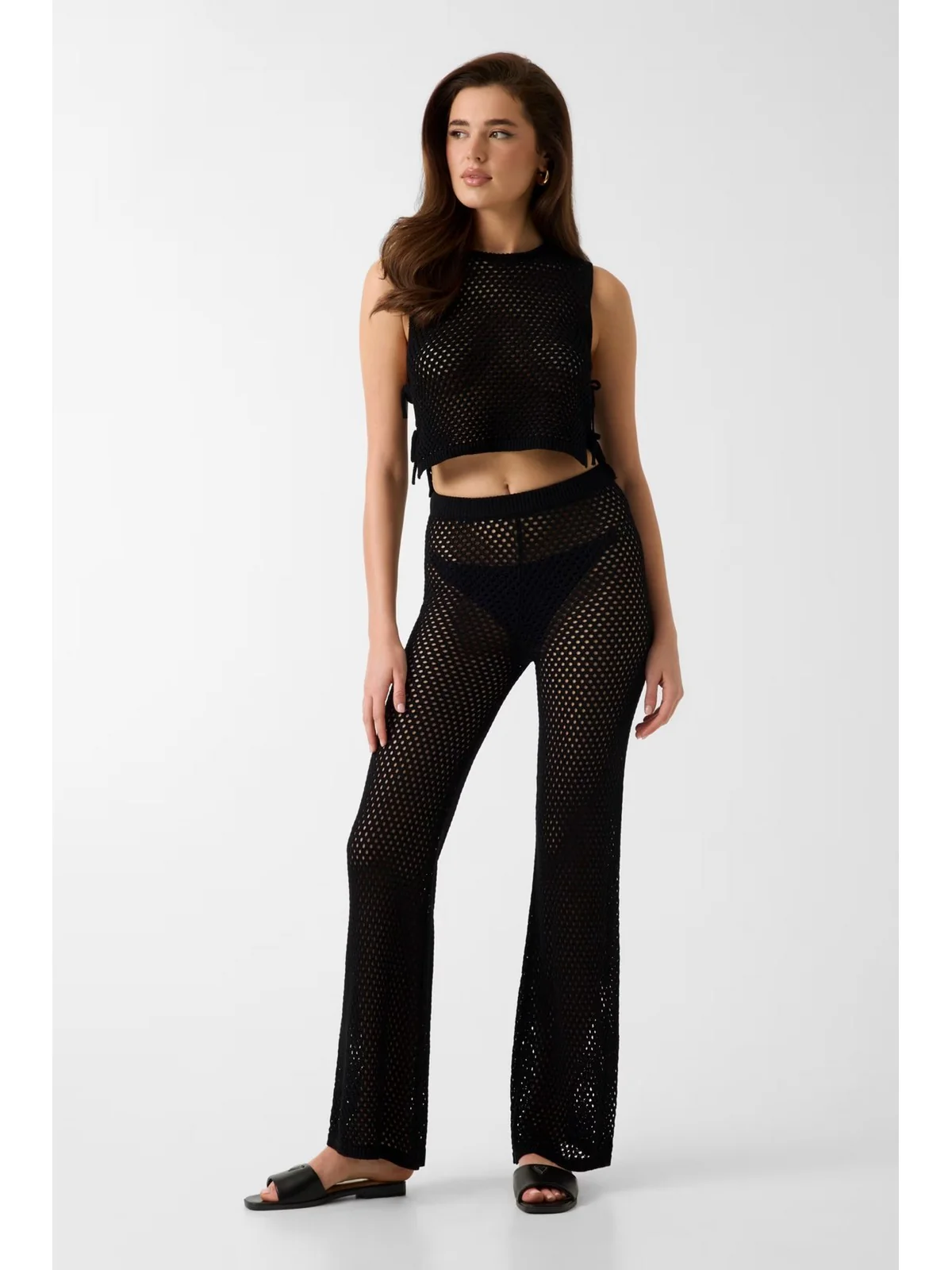 GUESS BEACHWEAR Pantalone Donna LUNA PANT SWRT E6GB05 Z5632 JBLK Jet Black A996 - Image 3