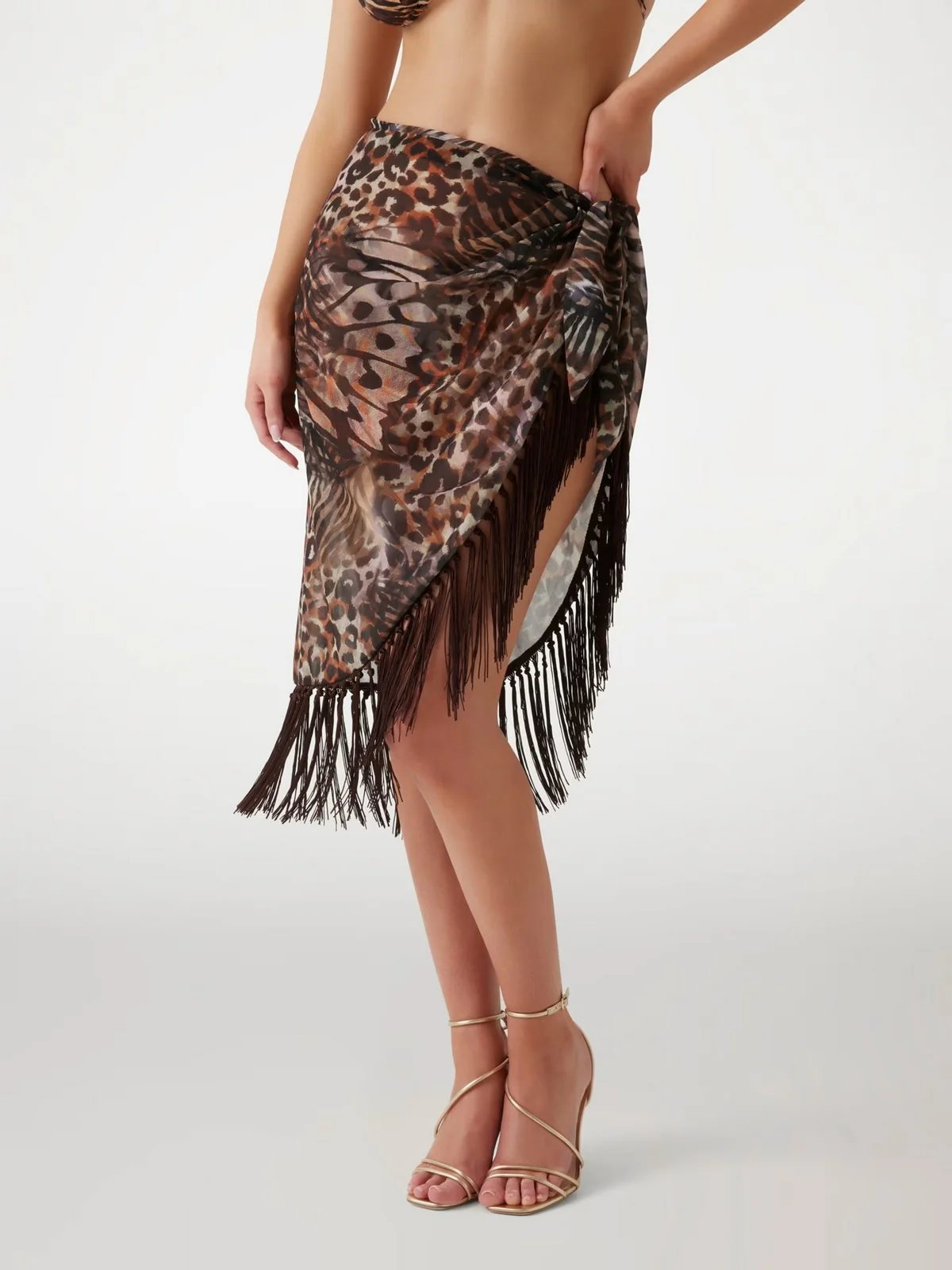 GUESS BEACHWEAR Pareo Donna  E5GZ01 WH4T2 P1LI BUTTERFLY LEOPARD AO - Image 2