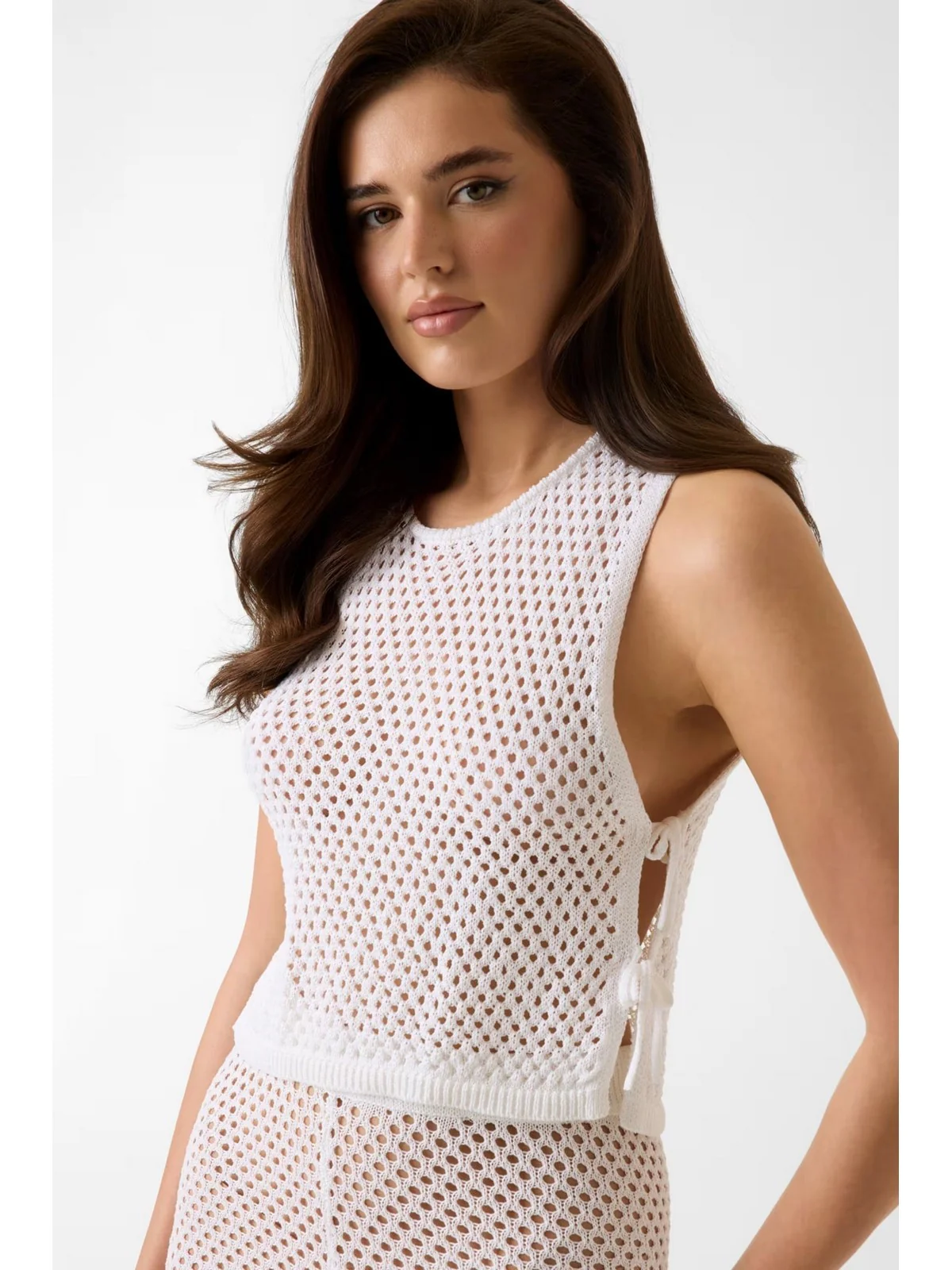 GUESS BEACHWEAR Top Donna LUNA TOP SWTR E6GR01 Z5632 G1CR PALE PEARL - Image 5
