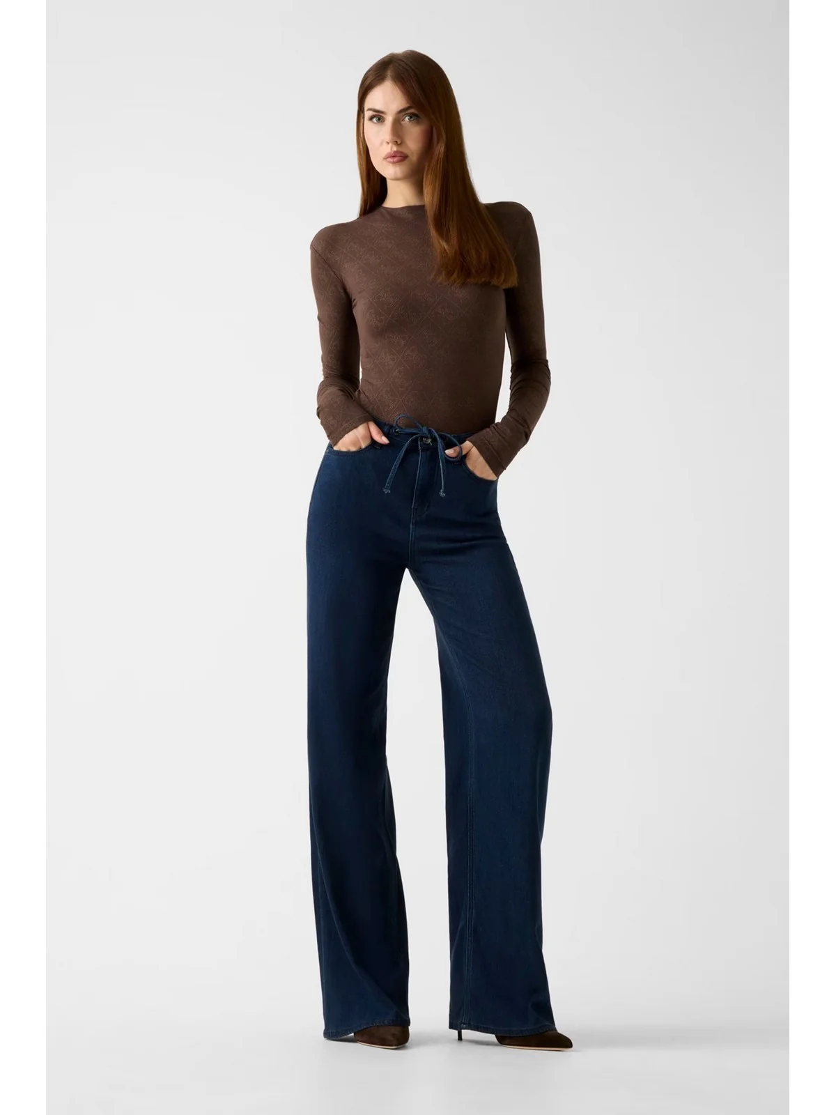 GUESS Body Donna LS TEODORA LOGO BODY W5BP09 K68D2 G1EA DARK COFFEE - Image 3