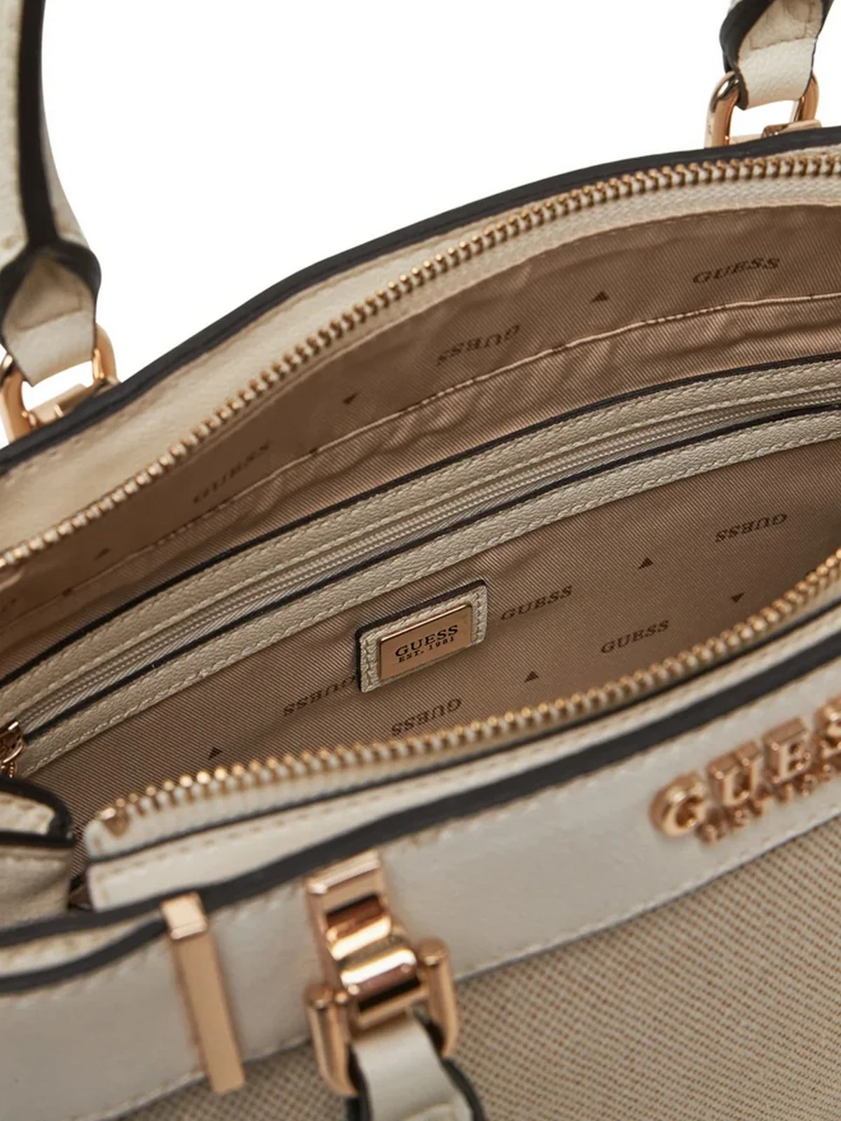 GUESS Borsa Donna ANADELA 3 COMP SATCHEL HWAG96 33060 NRI Bianco - Image 4