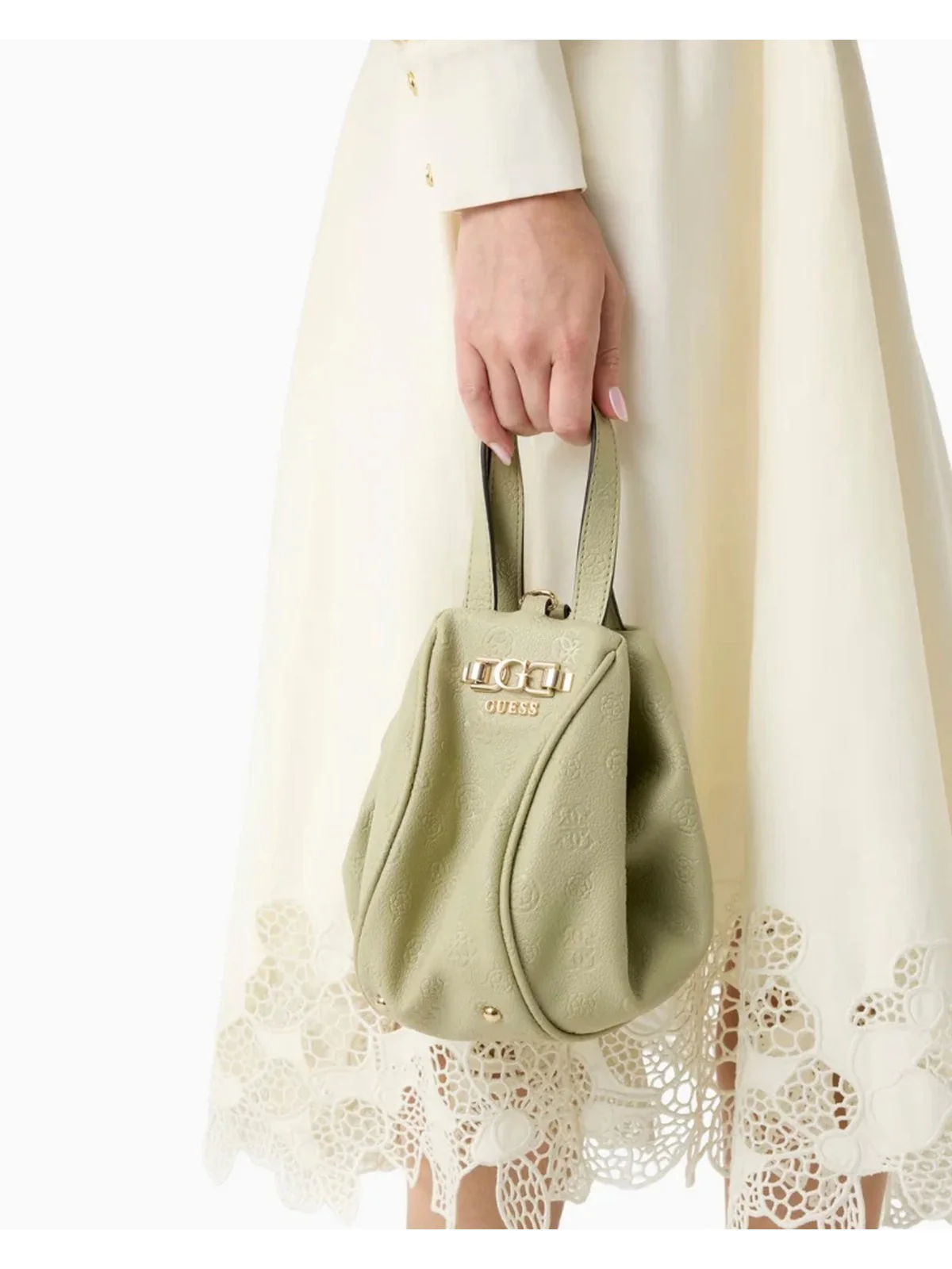 GUESS Borsa Donna ANISE TOP HANDLE POUCH HWPD99 16770 SGO SAGE LOGO - Image 2