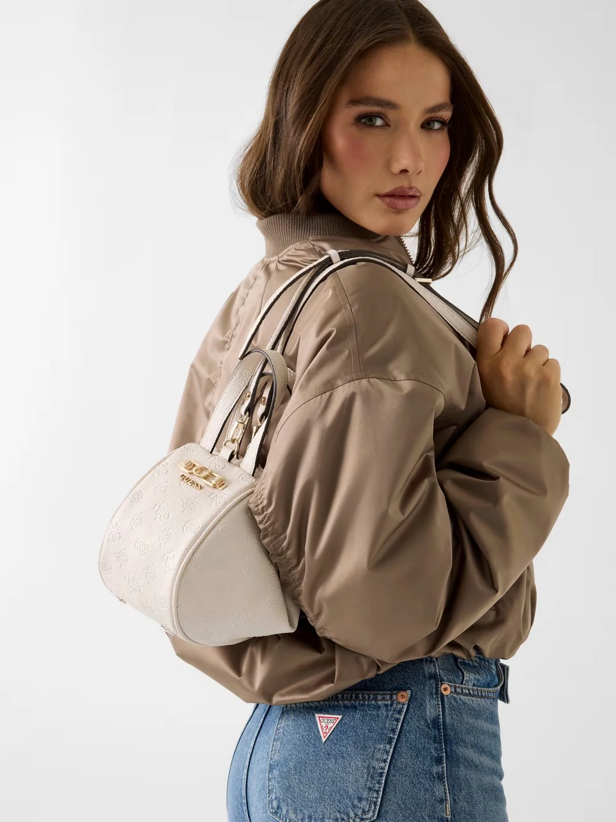 GUESS Borsa Donna ANISE TOP HANDLE POUCH HWPD99 16770 STL STONE LOGO - Image 2