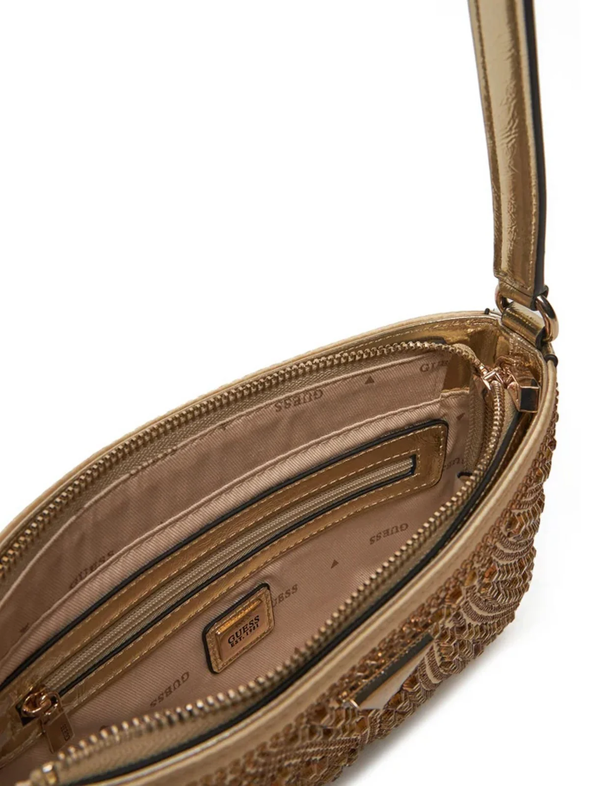 GUESS Borsa Donna BEAUVOIR MINI TOP ZIP SHDR BAG HWXG95 28720 GOL Oro - Image 4