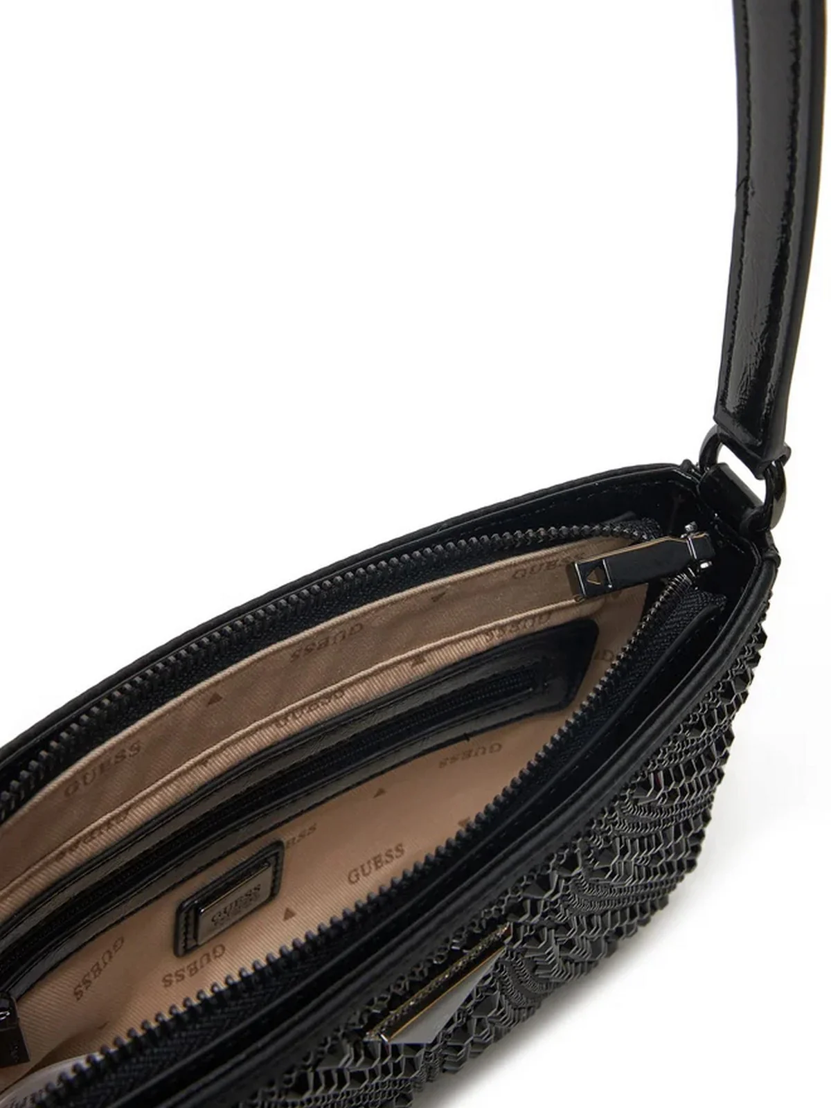 GUESS Borsa Donna BEAUVOIR MINI TOP ZIP SHDR BAG HWXM95 28720 BLA Nero - Image 4