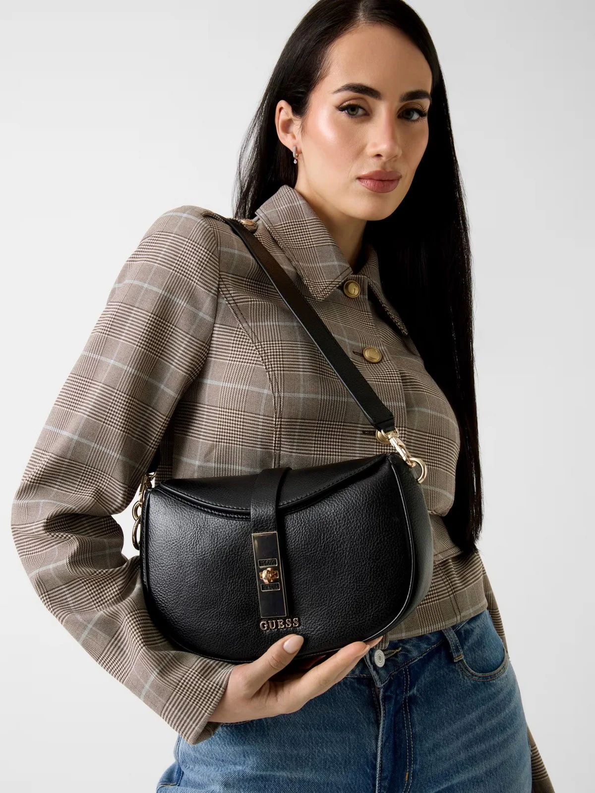 GUESS Borsa Donna BROOKE SHOULDER BAG HWBG98 97180 BLA BLACK - Image 3