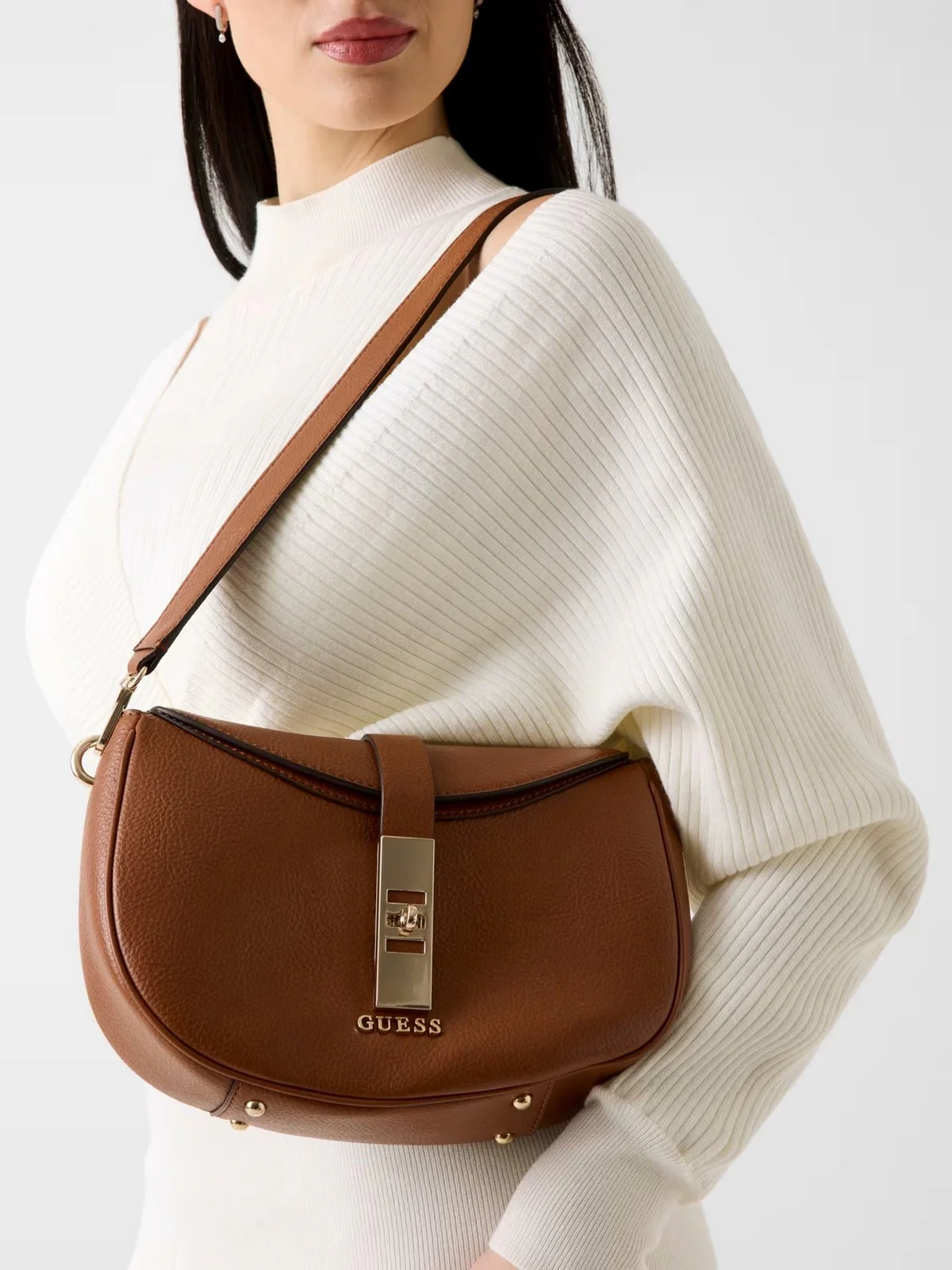 GUESS Borsa Donna BROOKE SHOULDER BAG HWBG98 97180 COG COGNAC - Image 3