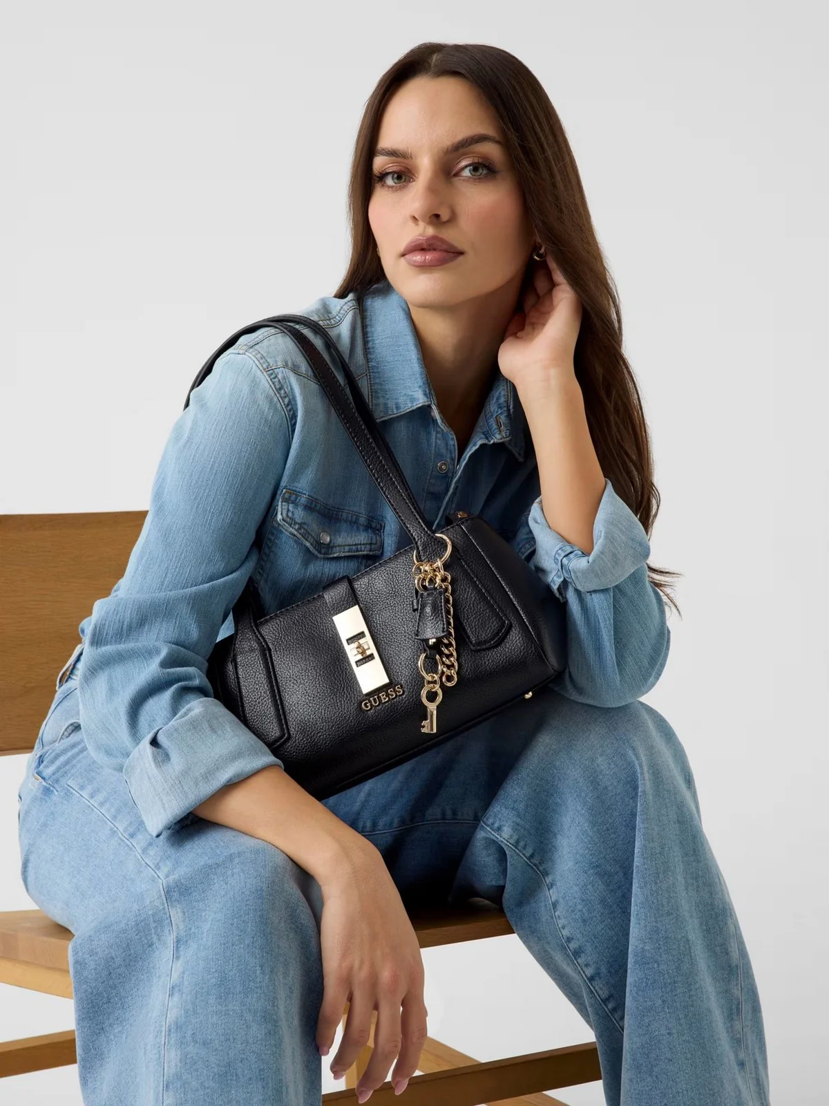 GUESS Borsa Donna BROOKE SHOULDER SATCHEL HWBG98 97080 BLA BLACK - Image 2