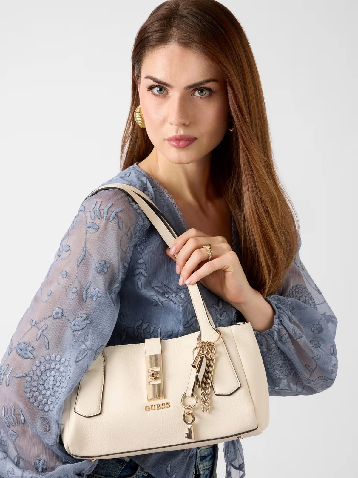 GUESS Borsa Donna BROOKE SHOULDER SATCHEL HWBG98 97080 OFF off white - Image 2