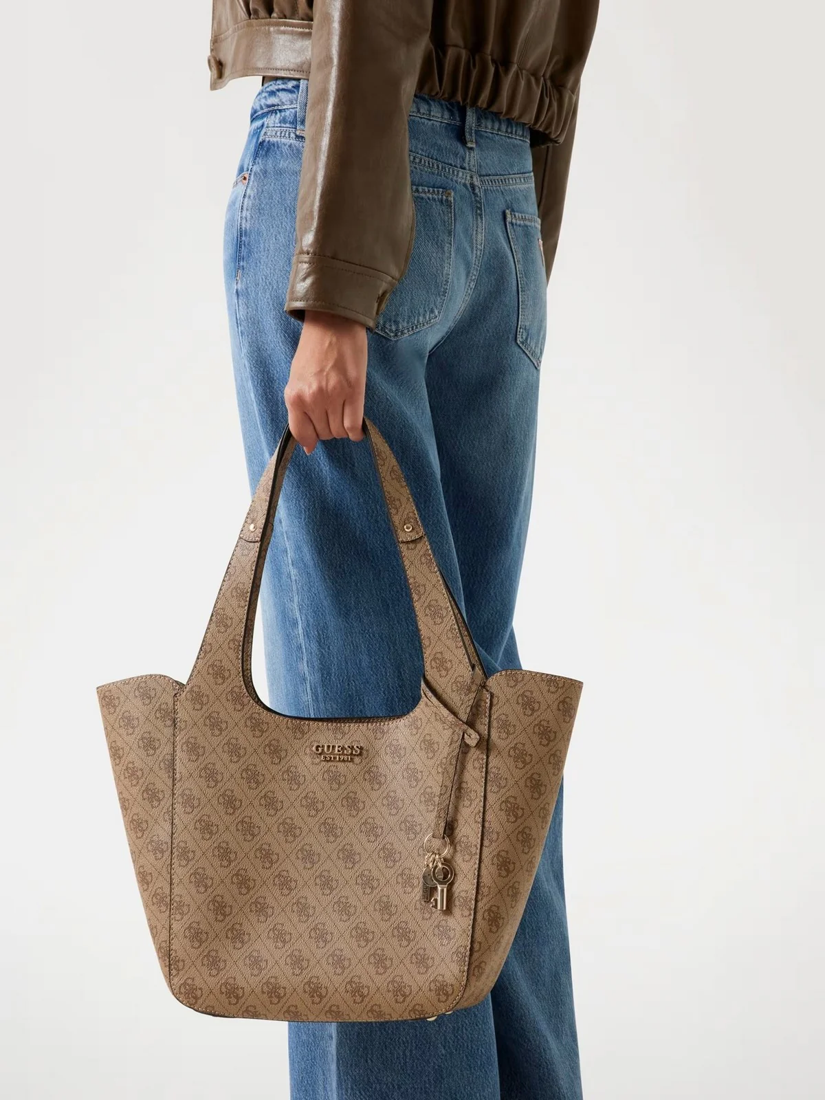 GUESS Borsa Donna CALISTA 2 IN 1 TOTE HWSG73 34220 LTL LATTE LOGO - Image 6
