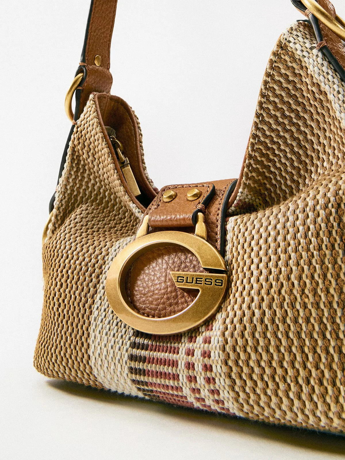 GUESS Borsa Donna CAMDEN MINI SHOULDER BAG HWAB93 08720 CGM COGNAC MULTI - Image 4