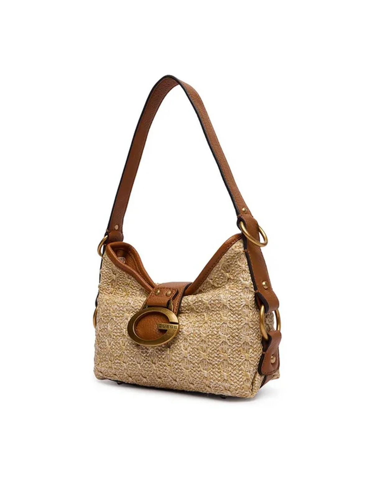 GUESS Borsa Donna CAMDEN MINI SHOULDER BAG HWRB93 08720 NTC NATURAL/COGNAC - Image 4