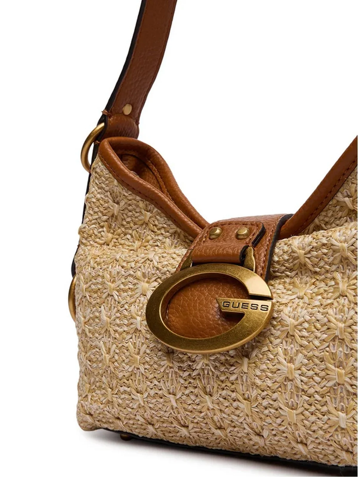 GUESS Borsa Donna CAMDEN MINI SHOULDER BAG HWRB93 08720 NTC NATURAL/COGNAC - Image 5