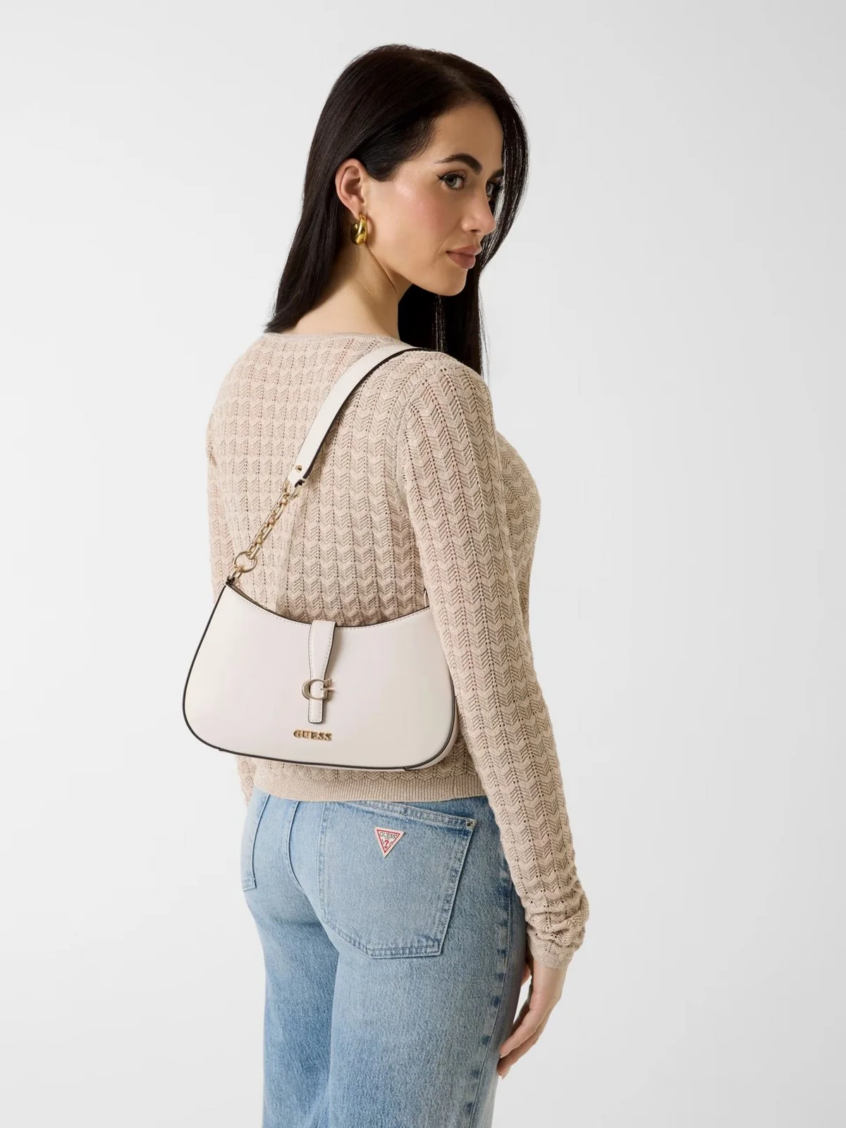 GUESS Borsa Donna CARRIE TOP ZIP SHOULDER BAG HWVG98 96180 STO STONE - Image 2