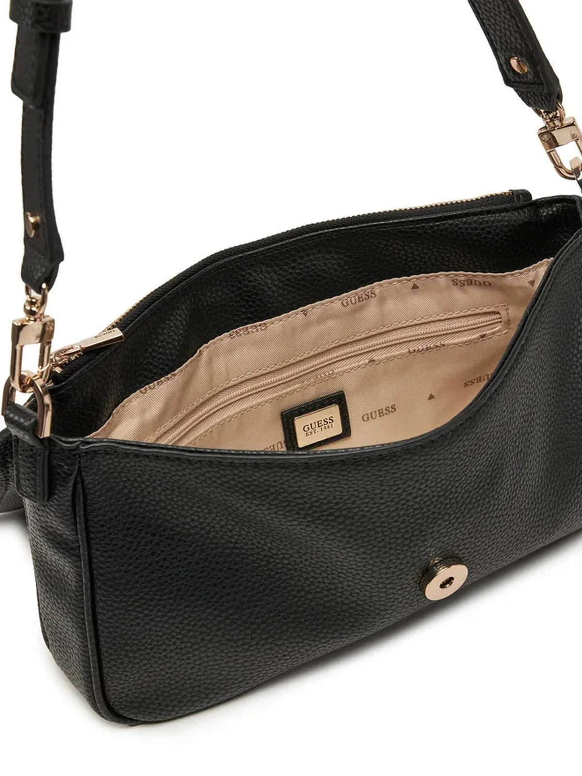 GUESS Borsa Donna CIRCE FLAP SHOULDER BAG HWBG96 42190 BLA Nero - Image 4