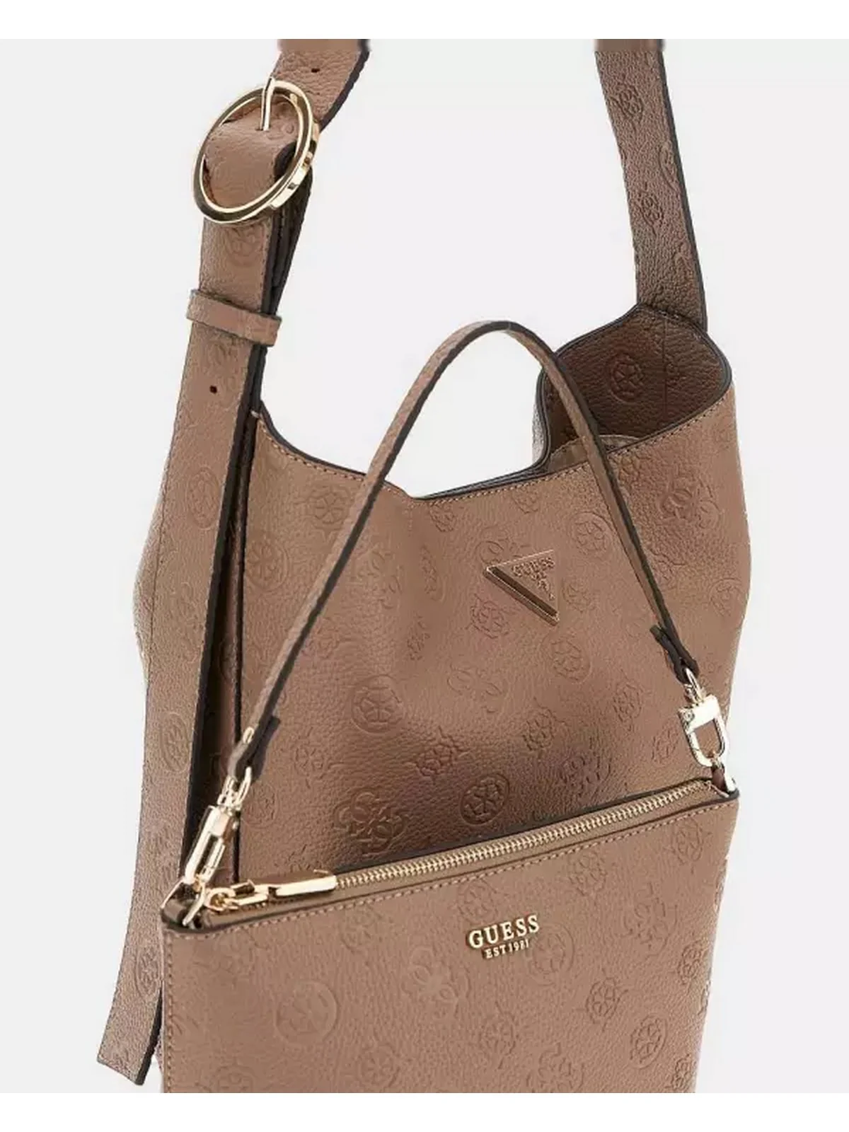 GUESS Borsa Donna CRESIDIA II BUCKET HWPD98 88040 DKO DARK TAUPE LOGO - Image 3