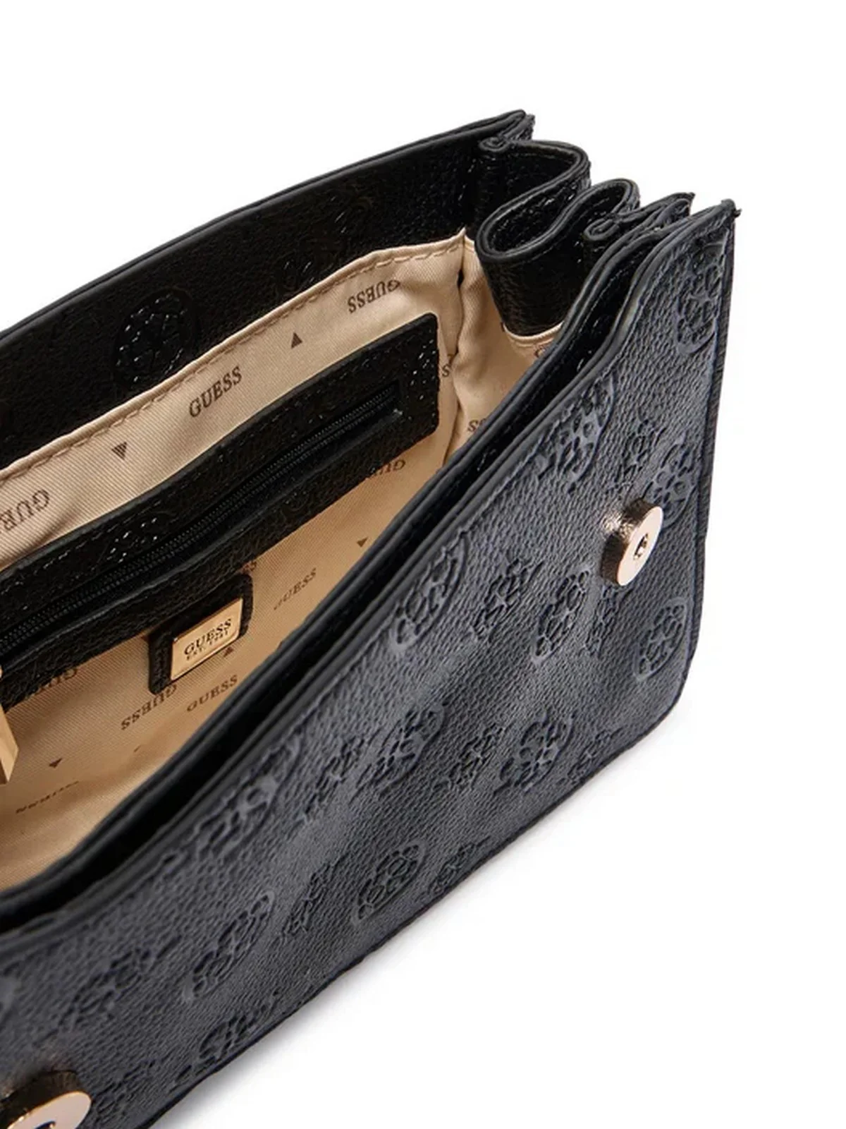 GUESS Borsa Donna CRESIDIA II CNVRTBL XBODY FLAP HWPD98 88210 BLO BLACK LOGO - Image 5