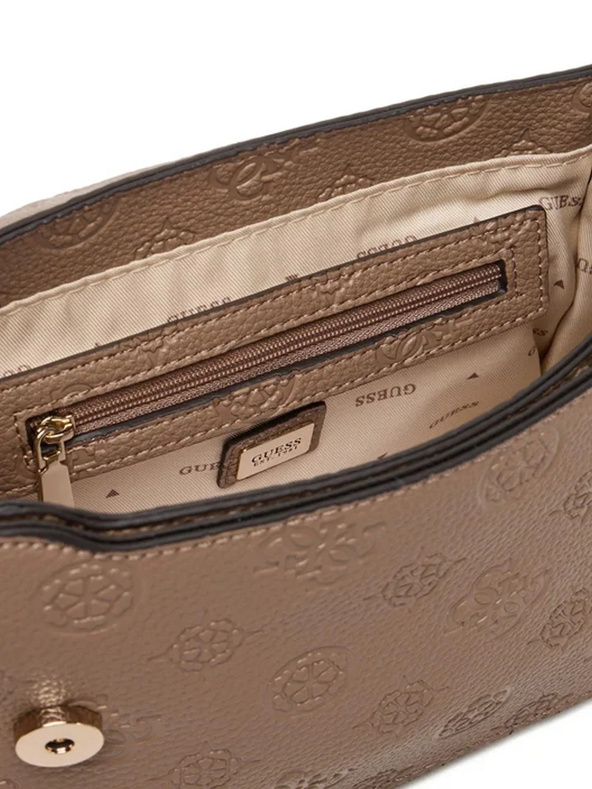 GUESS Borsa Donna CRESIDIA II CNVRTBL XBODY FLAP HWPD98 88210 DKO DARK TAUPE LOGO - Image 4
