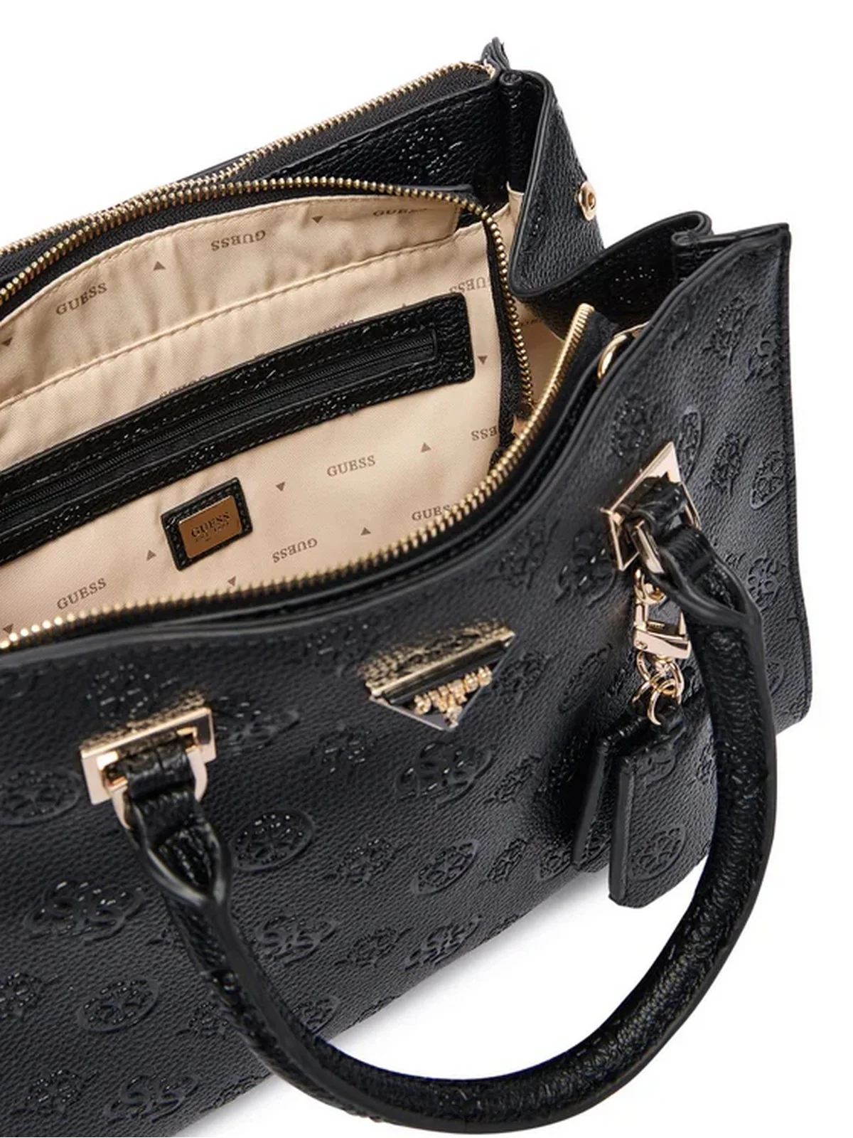 GUESS Borsa Donna CRESIDIA II SOCIETY SATCHEL HWPD98 88070 BLO BLACK LOGO - Image 3