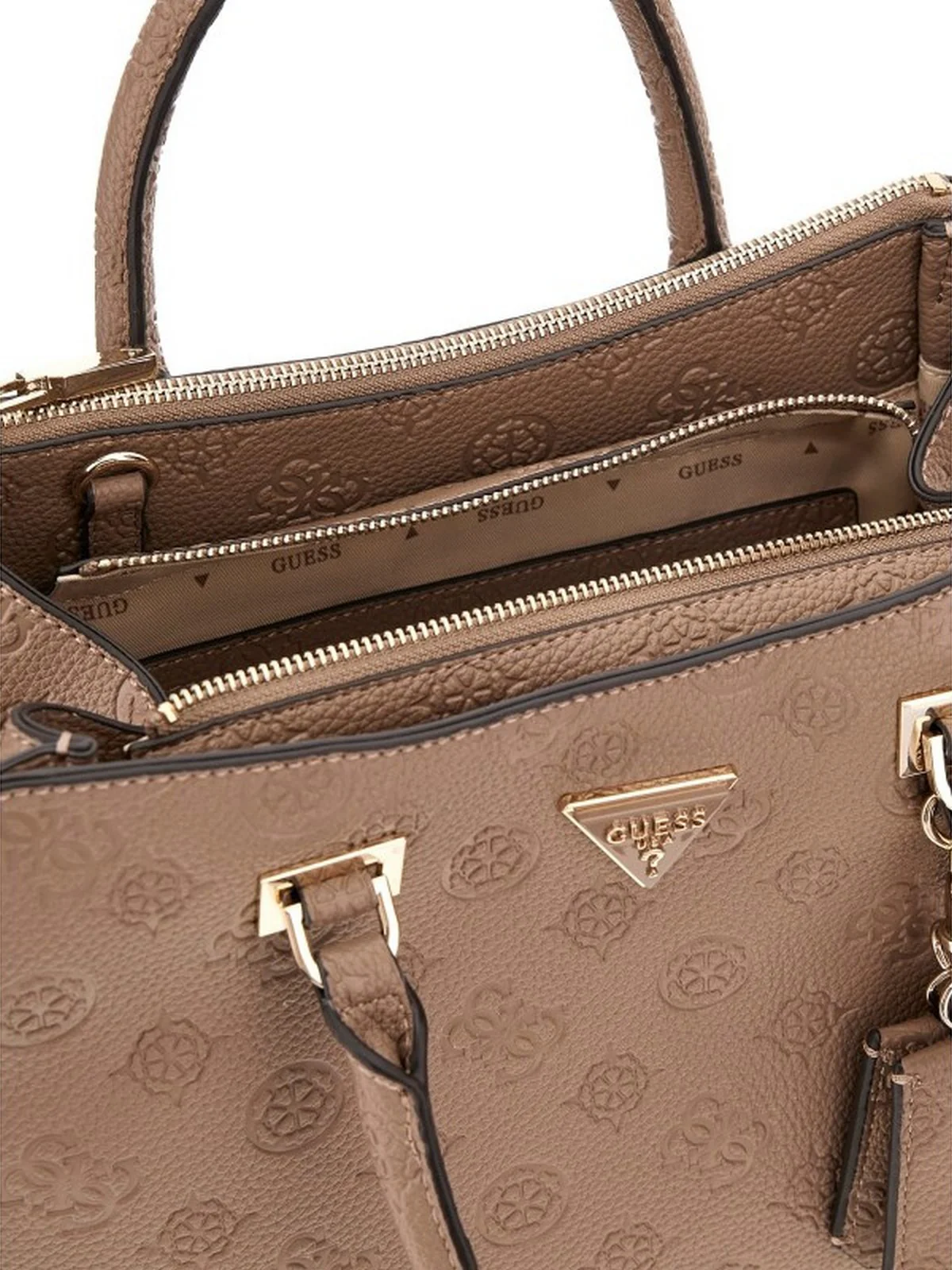 GUESS Borsa Donna CRESIDIA II SOCIETY SATCHEL HWPD98 88070 DKO DARK TAUPE LOGO - Image 3