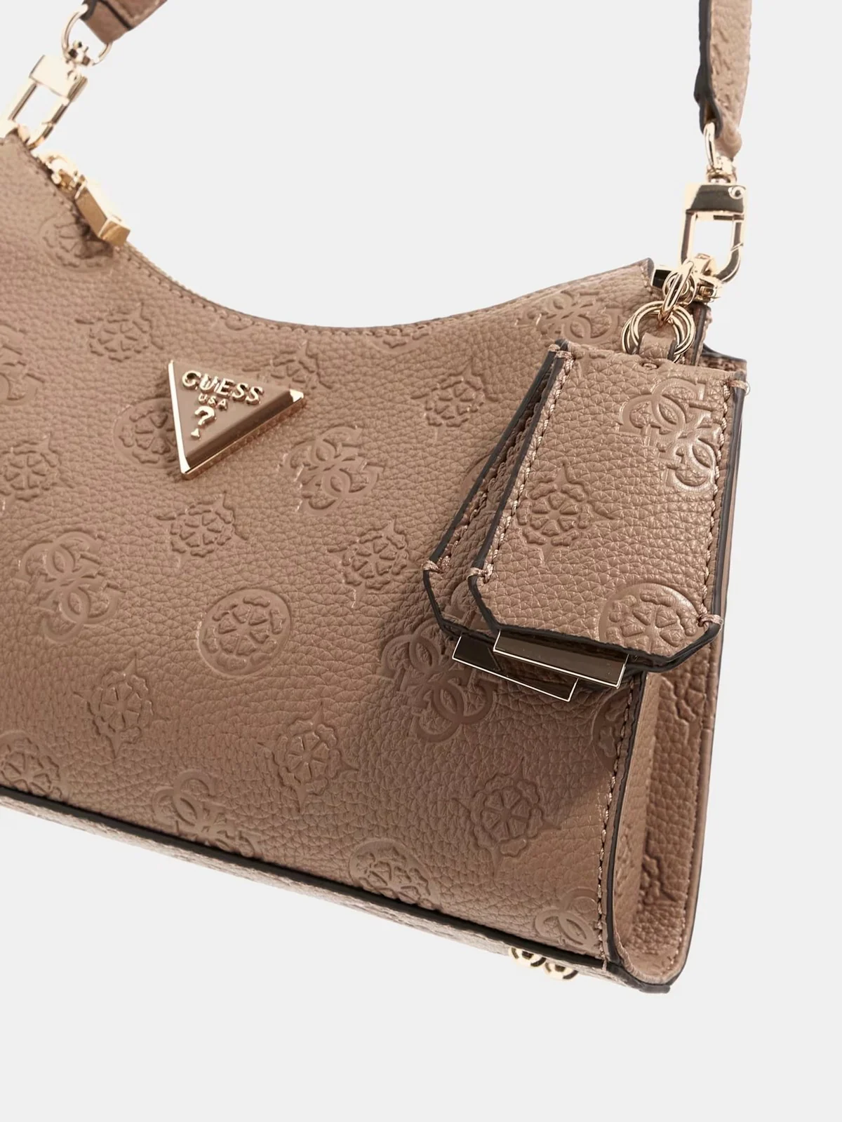 GUESS Borsa Donna CRESIDIA II TOP ZIP SHLDR BAG HWPD98 88180 DKO DARK TAUPE LOGO - Image 5