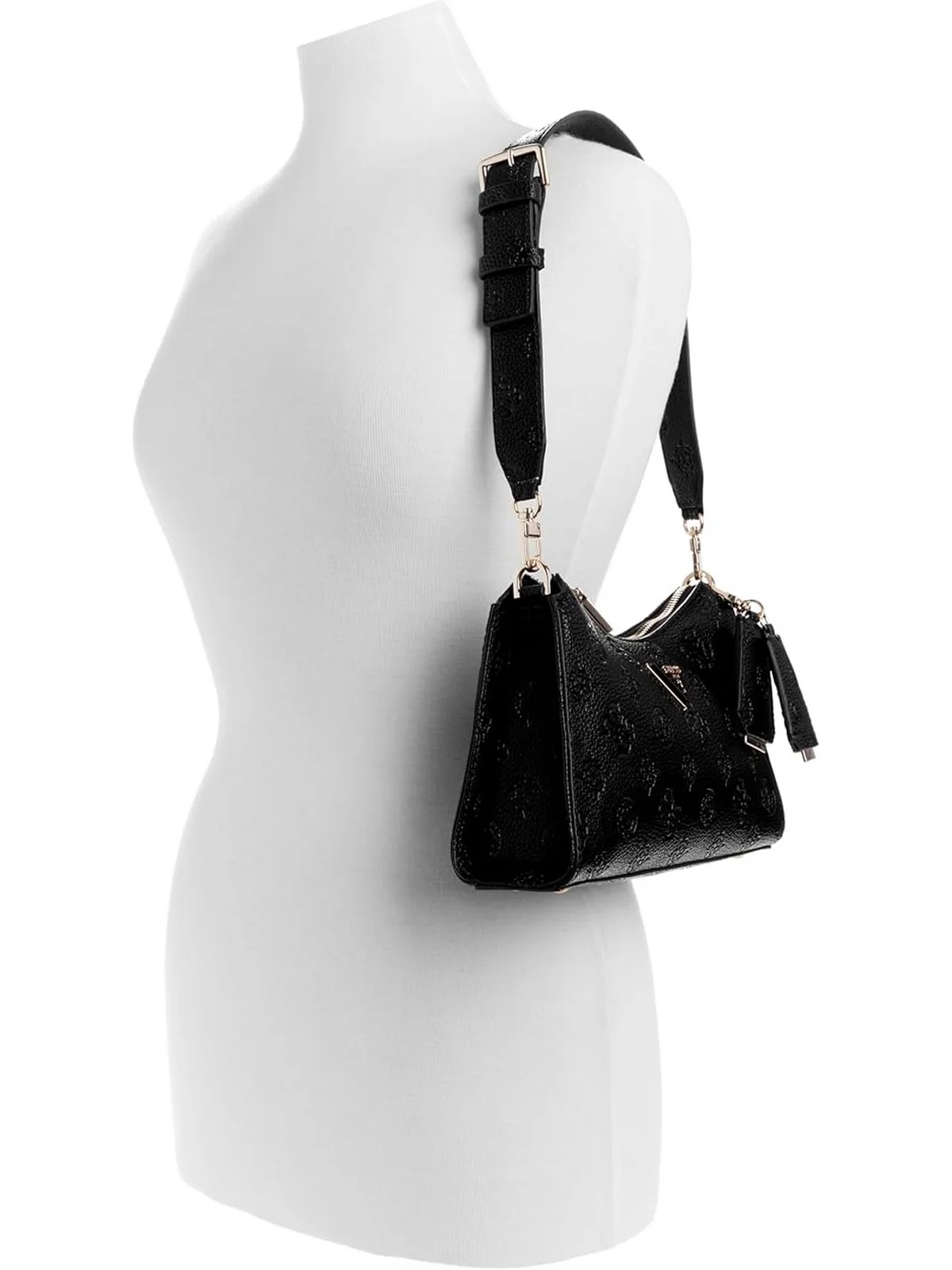 GUESS Borsa Donna CRESIDIA TOP ZIP SHOULDER BAG HWPG93 49180 BLA BLACK - Image 2