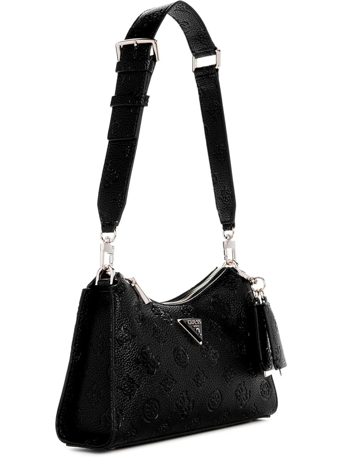 GUESS Borsa Donna CRESIDIA TOP ZIP SHOULDER BAG HWPG93 49180 BLA BLACK - Image 4