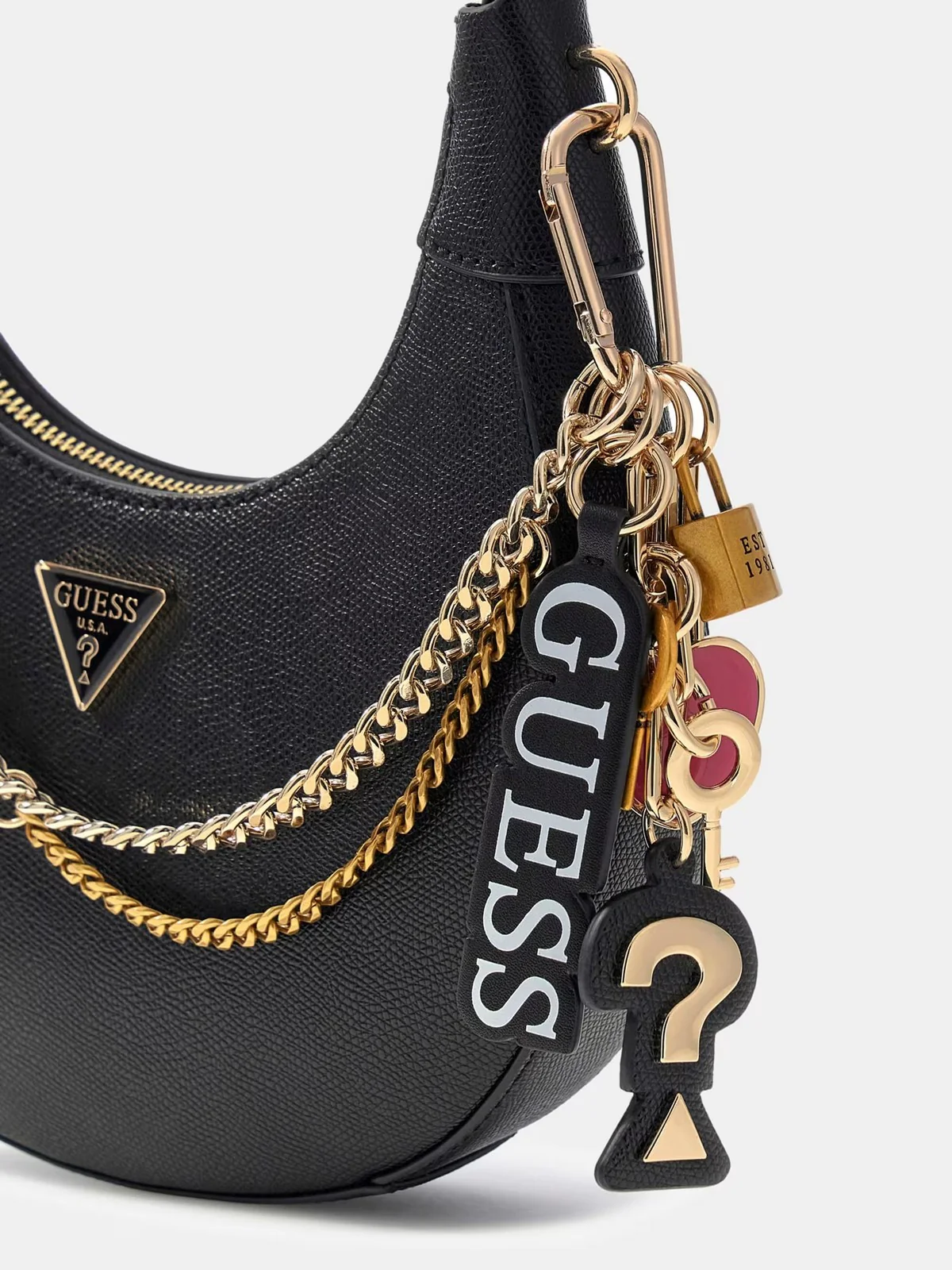 GUESS Borsa Donna DAVINA SHOULDER BAG HWBG98 99180 BLA BLACK - Image 5