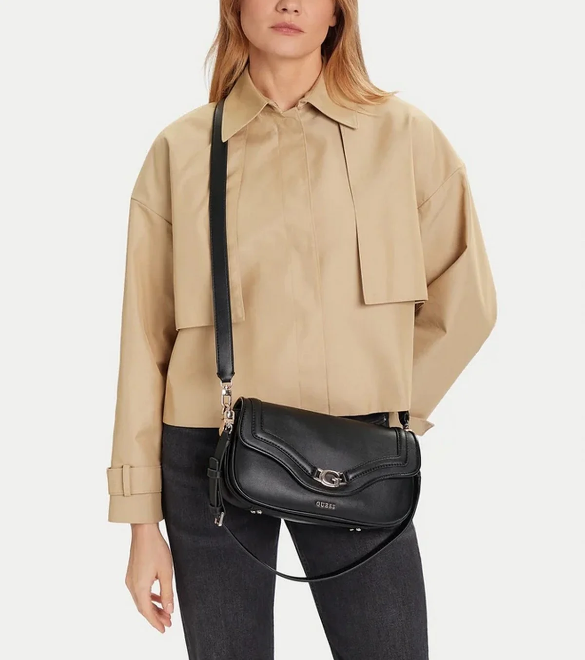 GUESS Borsa Donna DEA FLAP SHOULDER BAG HWBG79 93200 BLA BLACK - Image 6