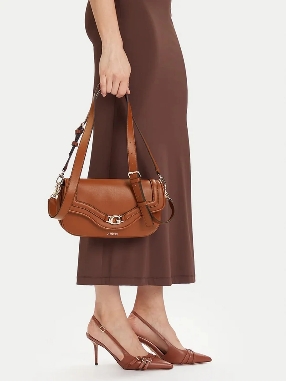 GUESS Borsa Donna DEA FLAP SHOULDER BAG HWBG79 93200 COG COGNAC - Image 6