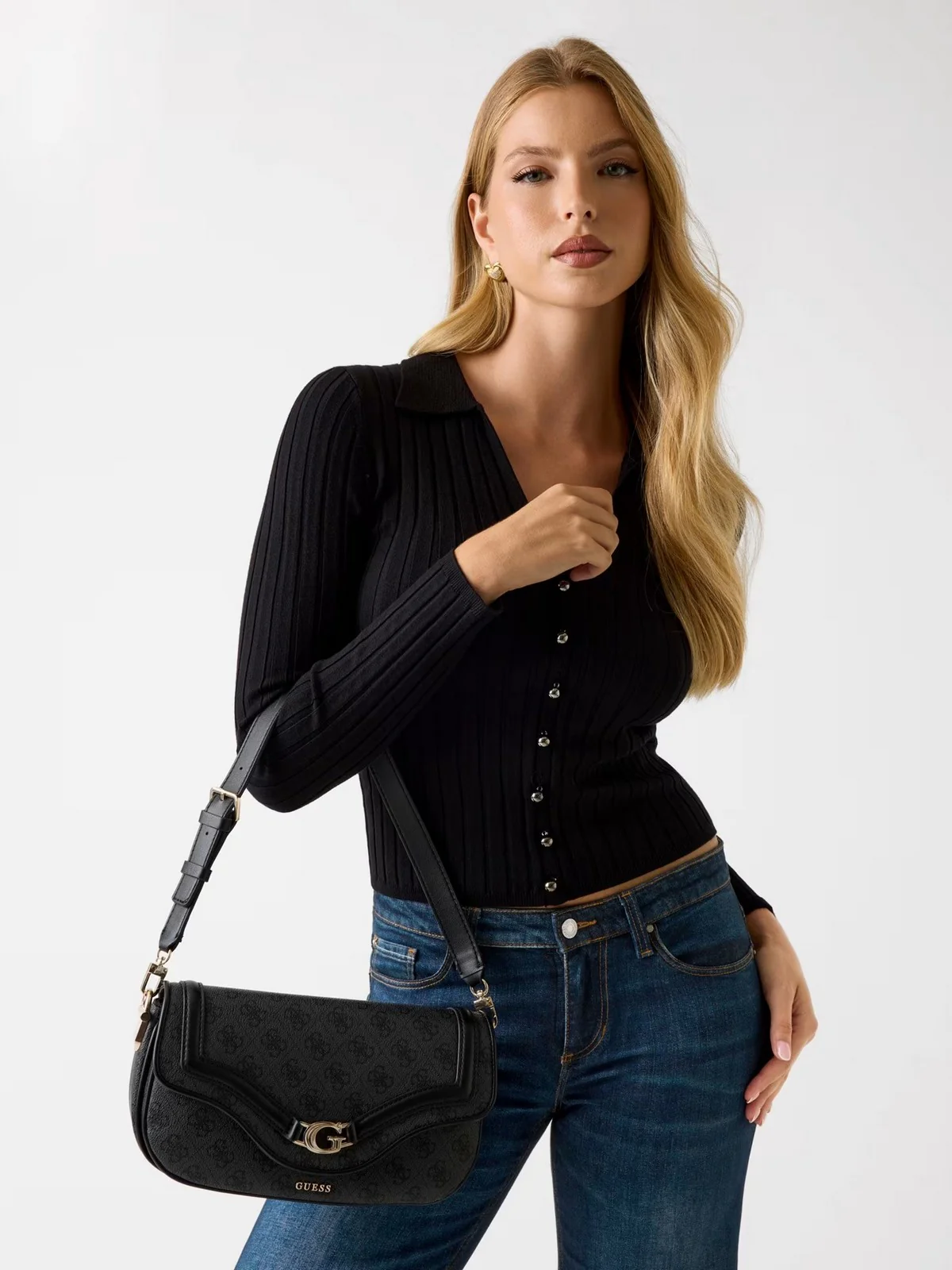 GUESS Borsa Donna DEA FLAP SHOULDER BAG HWSG79 93200 CLO COAL LOGO - Image 2