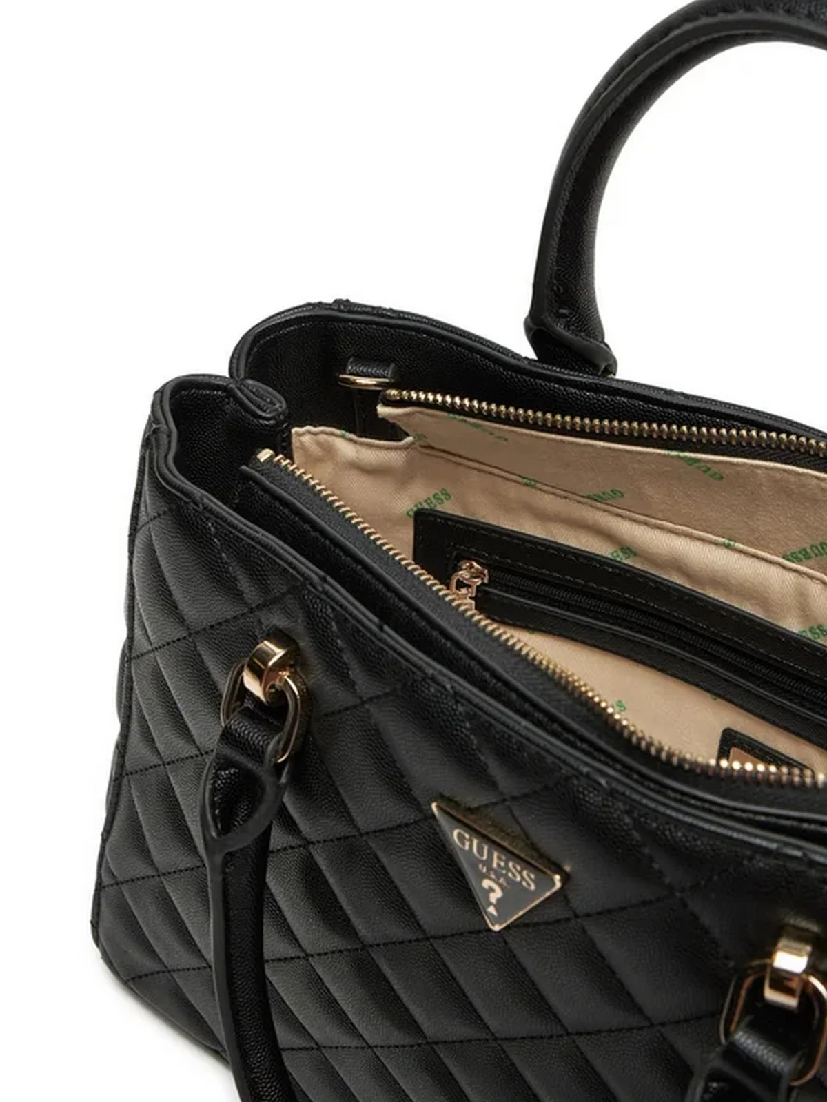 GUESS Borsa Donna Eco Carly Girlfriend HWEQG9 50906 BLA Nero - Image 4