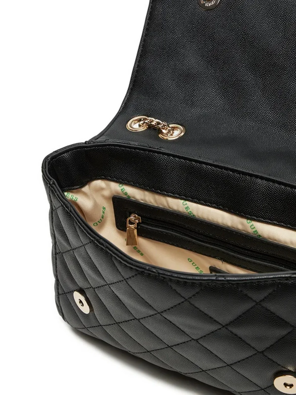 GUESS Borsa Donna Eco Carly Girlfriend HWEQG9 50921 BLA Nero - Image 4