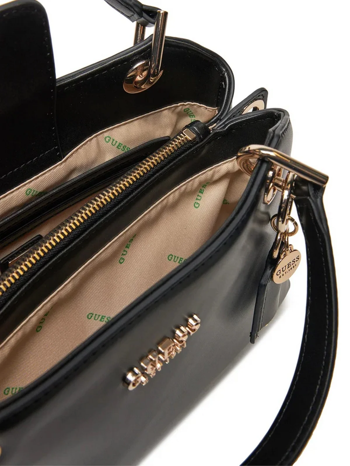 GUESS Borsa Donna ECO EVAINE GIRLFRIEND SATCHEL HWEVG9 53506 BLA Nero - Image 4