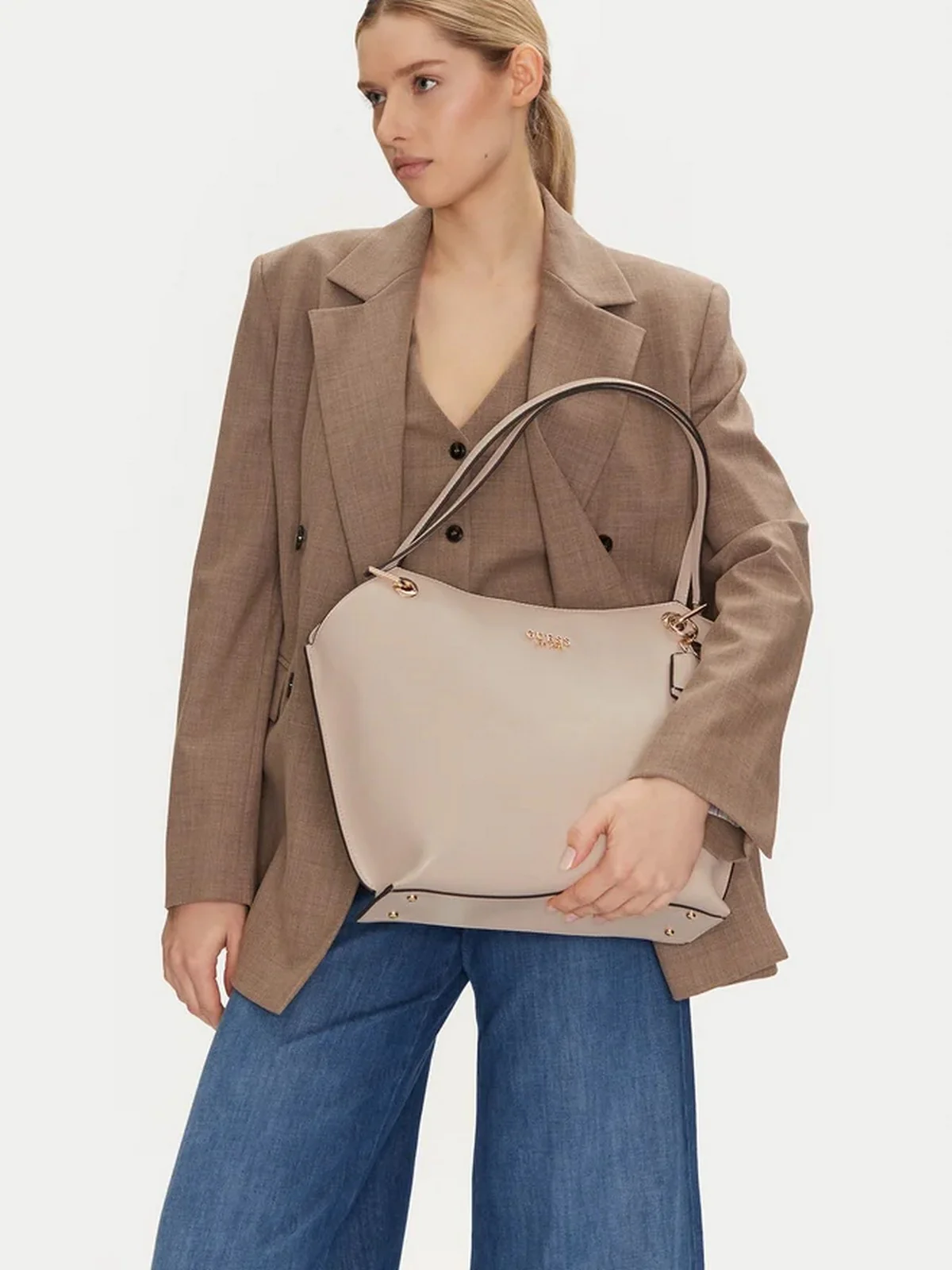 GUESS Borsa Donna ECO EVAINE TOTE HWEVG9 53523 STO Beige - Image 5