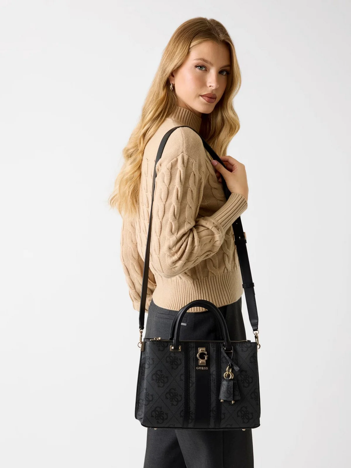 GUESS Borsa Donna ERENIA GIRLFRIEND SATCHEL HWSO78 38060 CLO COAL LOGO - Image 3