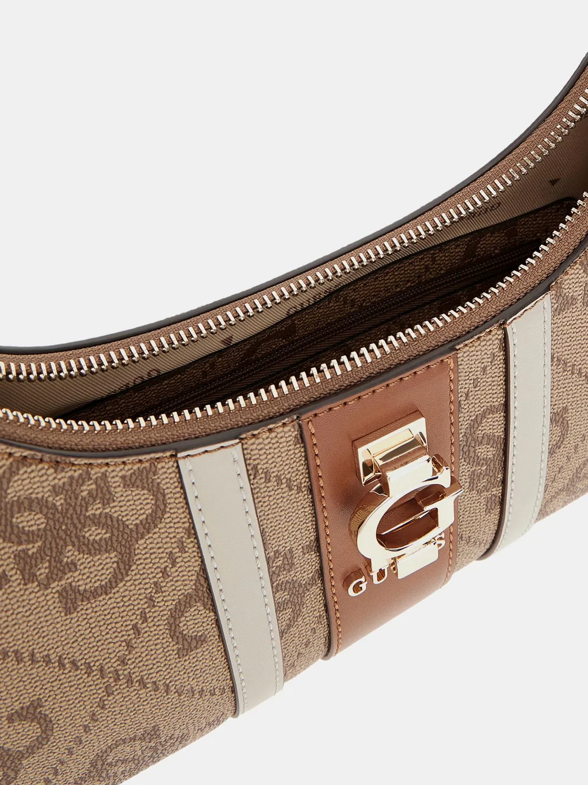 GUESS Borsa Donna ERENIA TOP ZIP SHOULDER BAG HWSO78 38180 LTL LATTE LOGO - Image 4