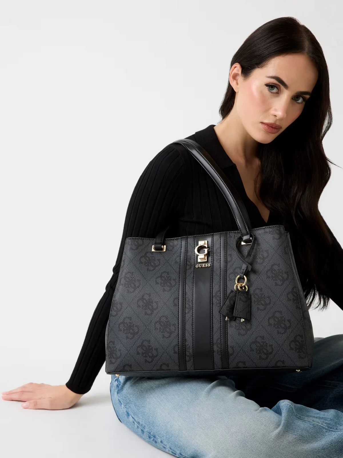 GUESS Borsa Donna ERENIA TOTE HWSO78 38230 CLO COAL LOGO - Image 2