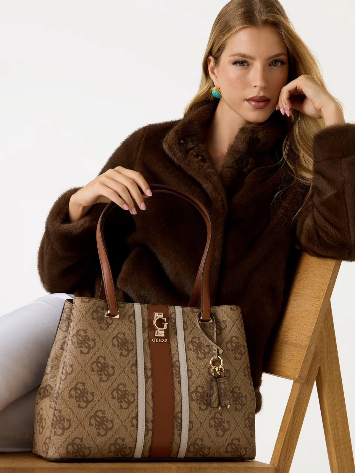 GUESS Borsa Donna ERENIA TOTE HWSO78 38230 LTL LATTE LOGO - Image 2