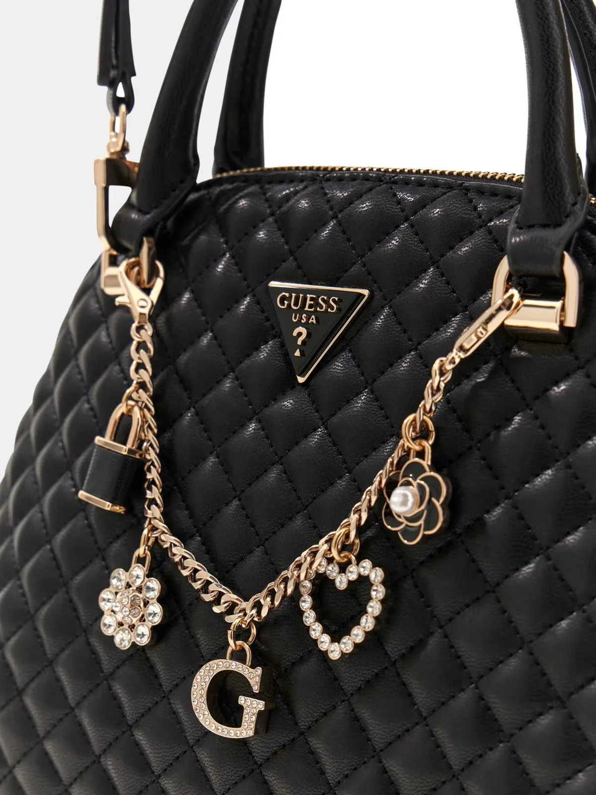GUESS Borsa Donna EVERLEE DOME SATCHEL HWEG86 79050 BLA BLACK - Image 6