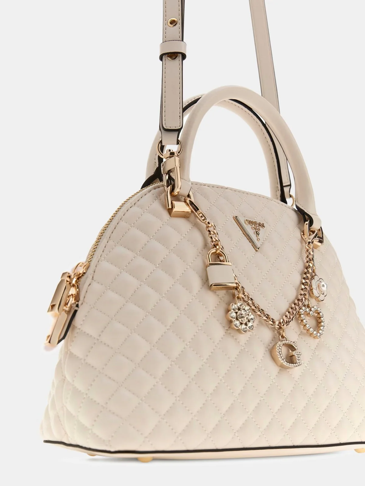 GUESS Borsa Donna EVERLEE DOME SATCHEL HWEG86 79050 OFF off white - Image 7